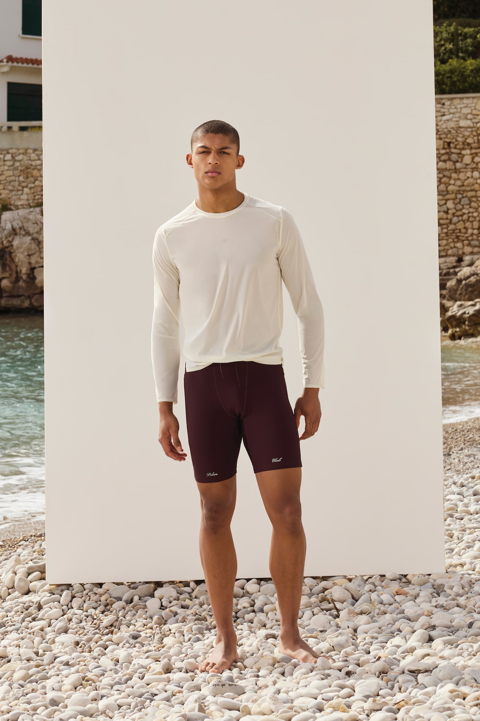 Running Half Tights with DryMove™ - Dark plum/Solar club/Rust red/Solar club - 1