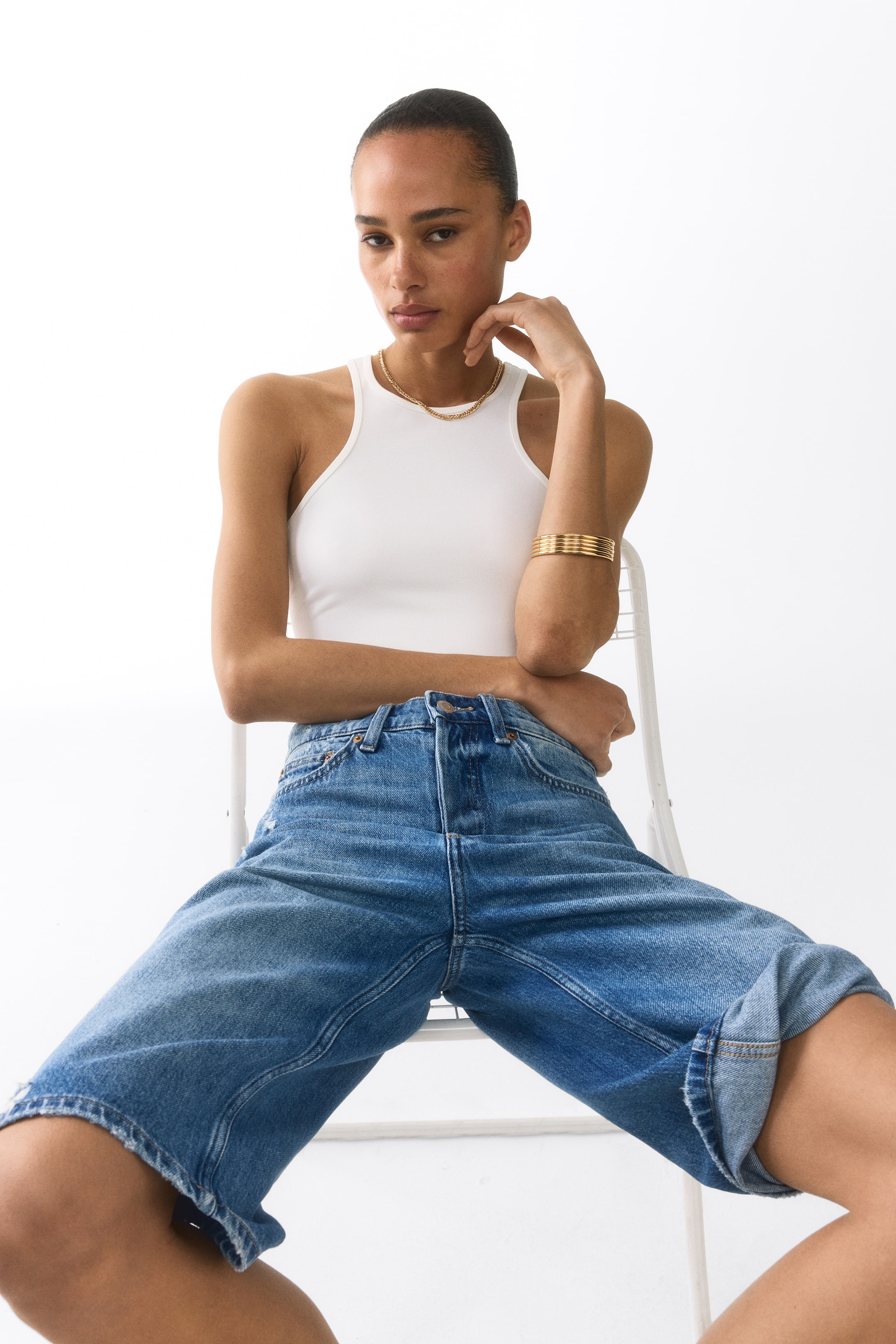 Denim Bermuda Shorts