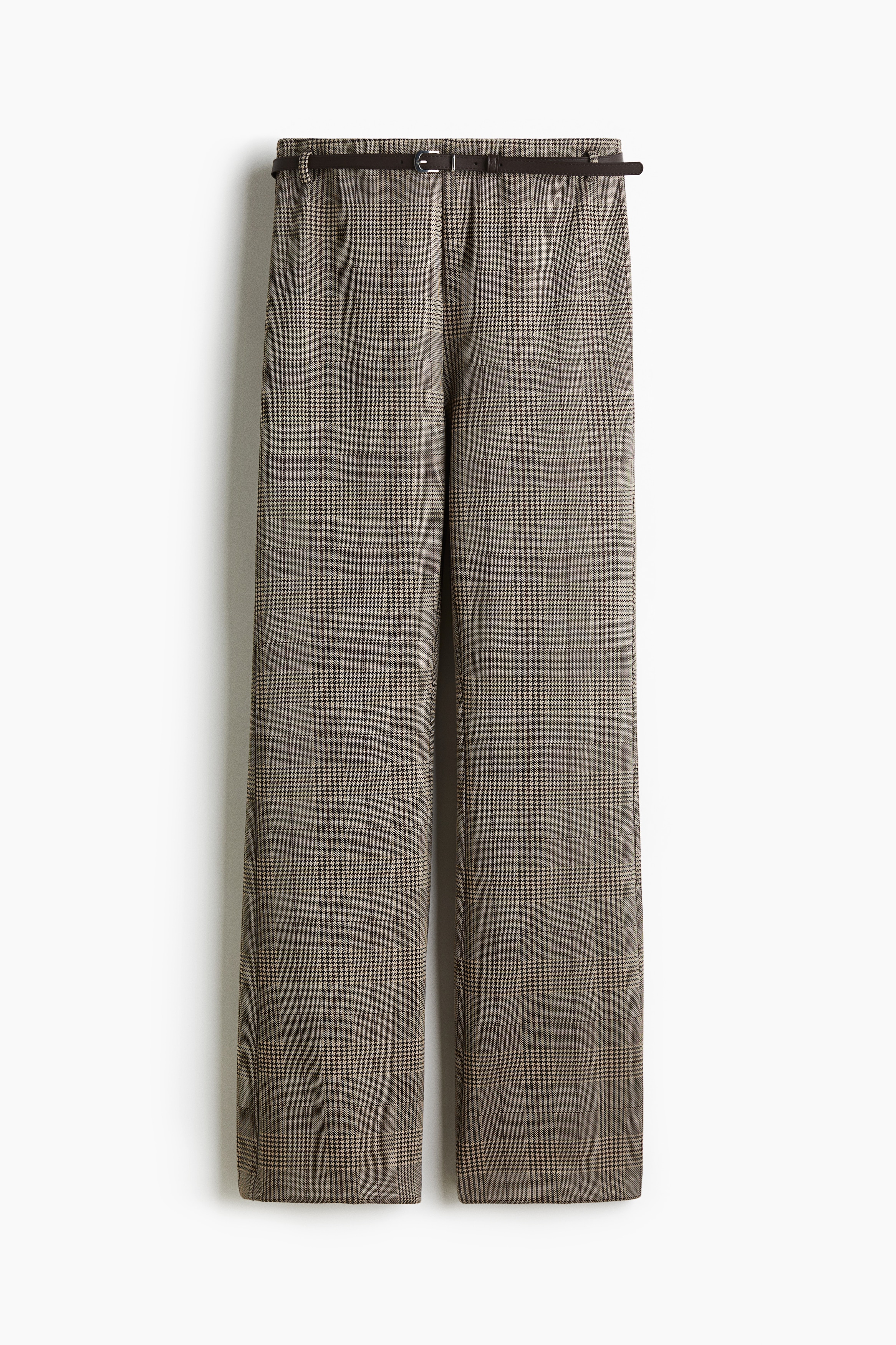 Nadrág övvel - Dark brown/Checked