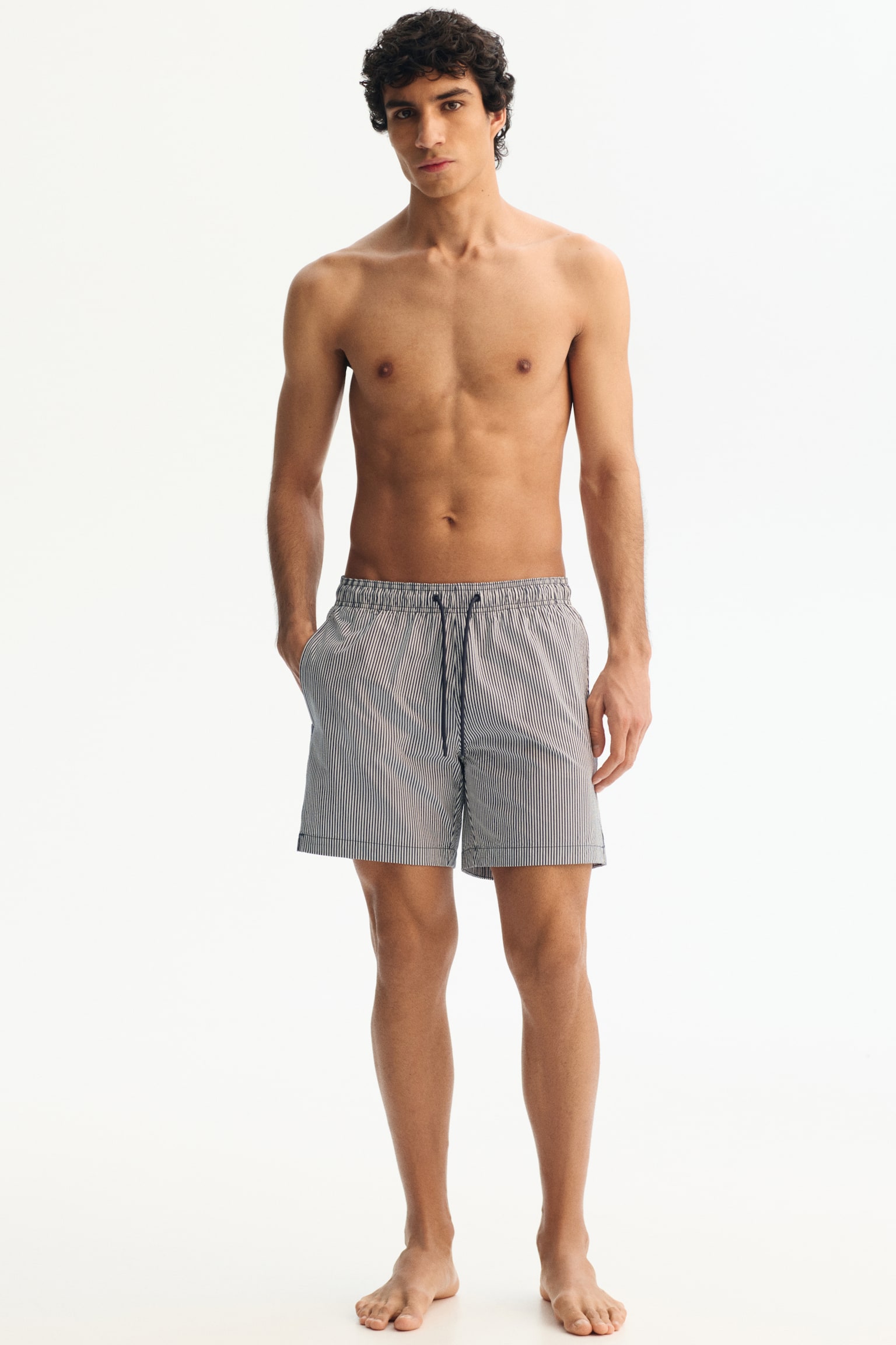 Seersucker swim shorts - Blue/Striped/Orange/Striped/Light blue/Striped - 4