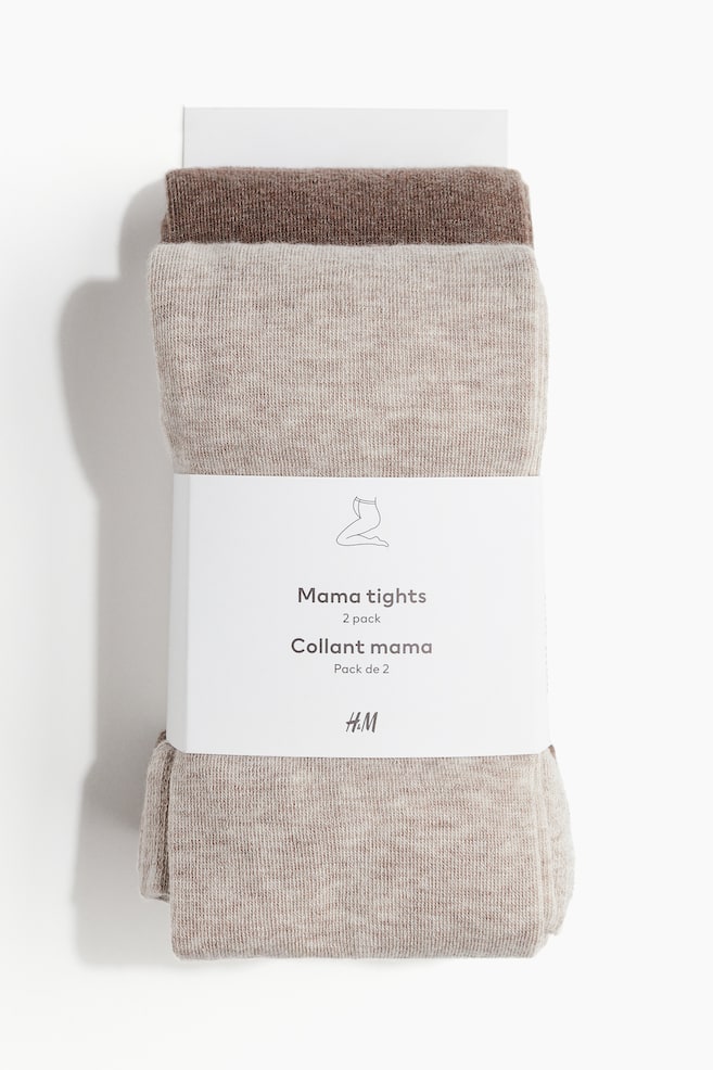 MAMA Set van 2 fijngebreide maillots - Beige/donkerbeige gemêleerd/Zwart - 1