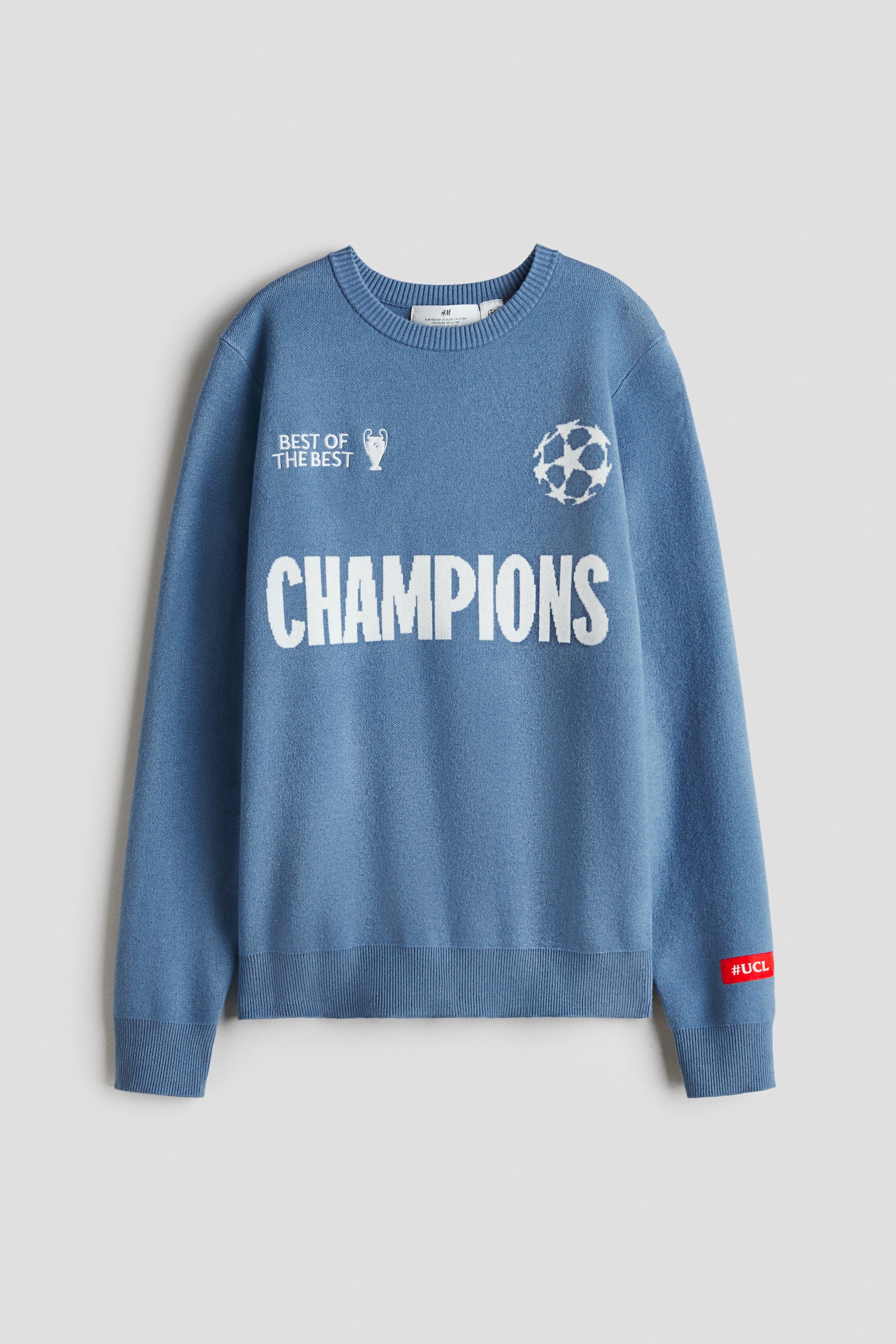 Intarsia-motif jumper - Blue/UEFA Champions League®