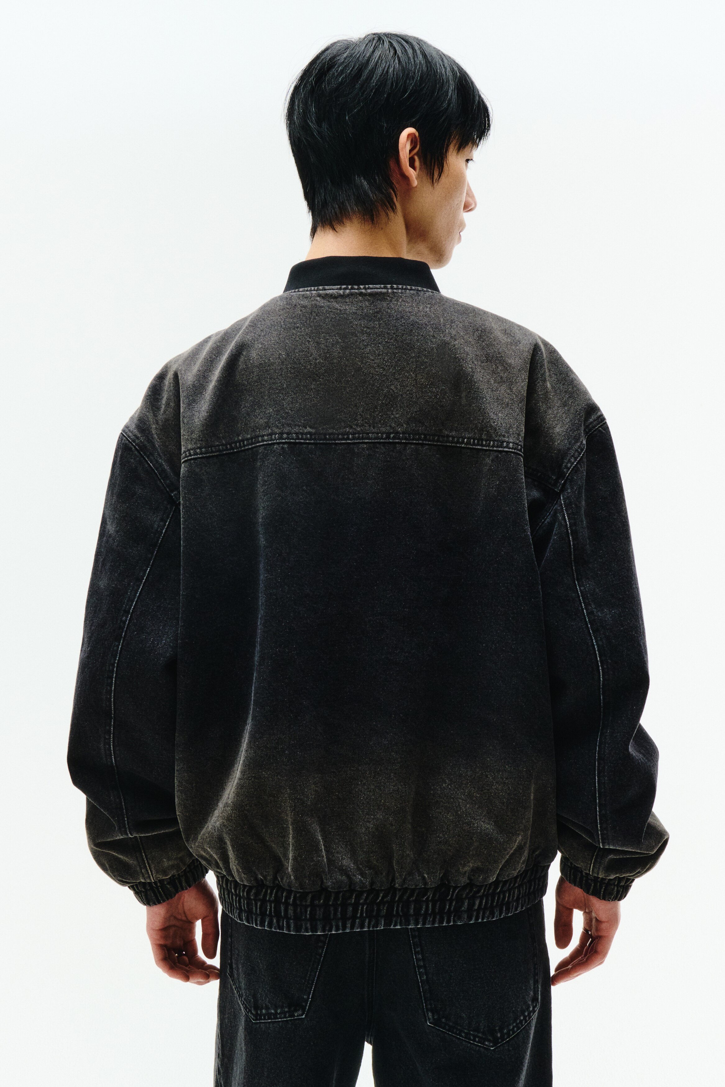 パッデッドデニムジャケット - デニムブラック - Men | H&M JP