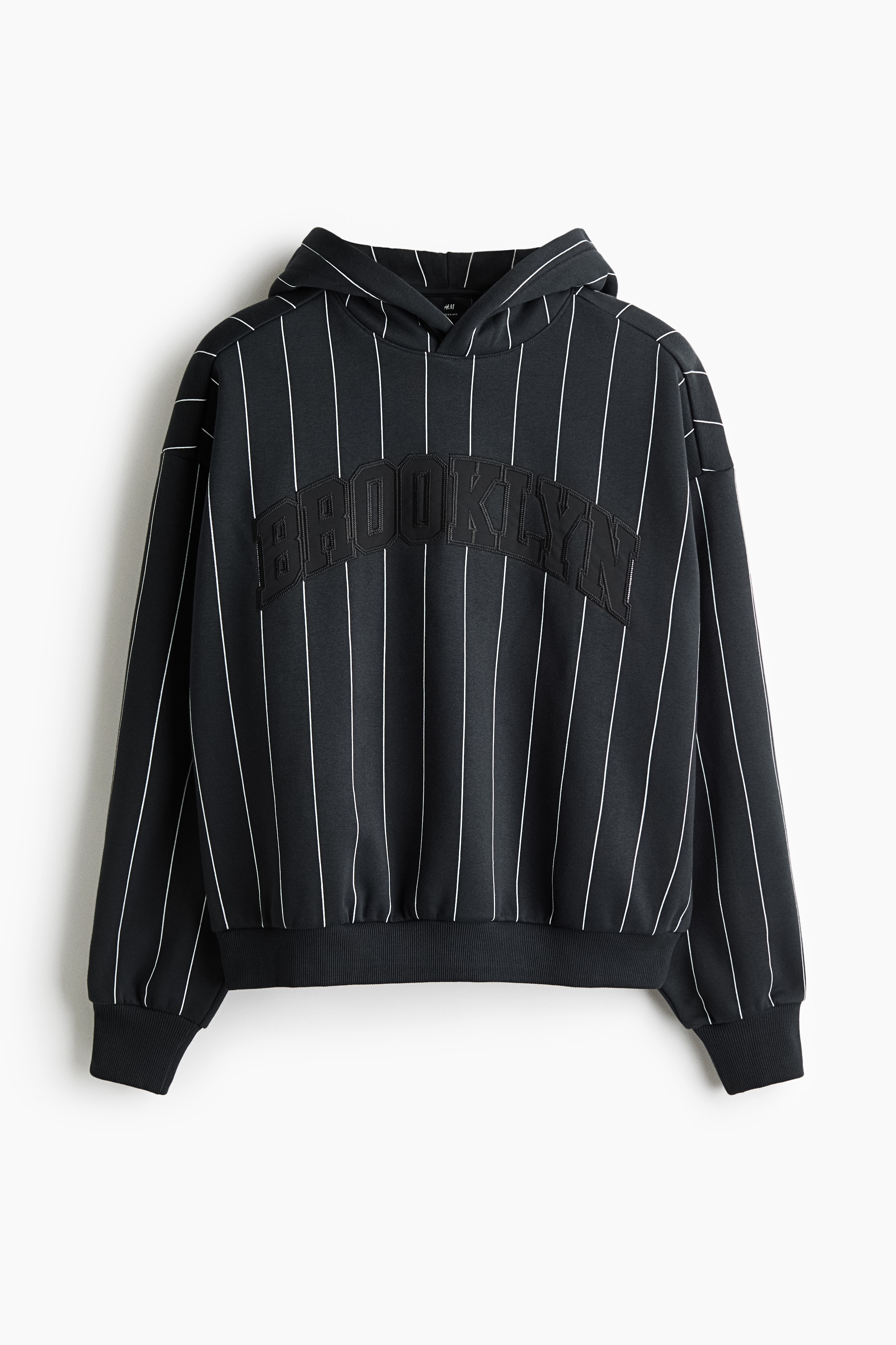 Oversized Fit Motif-detail hoodie - Black/Brooklyn/Light grey marl/Brooklyn