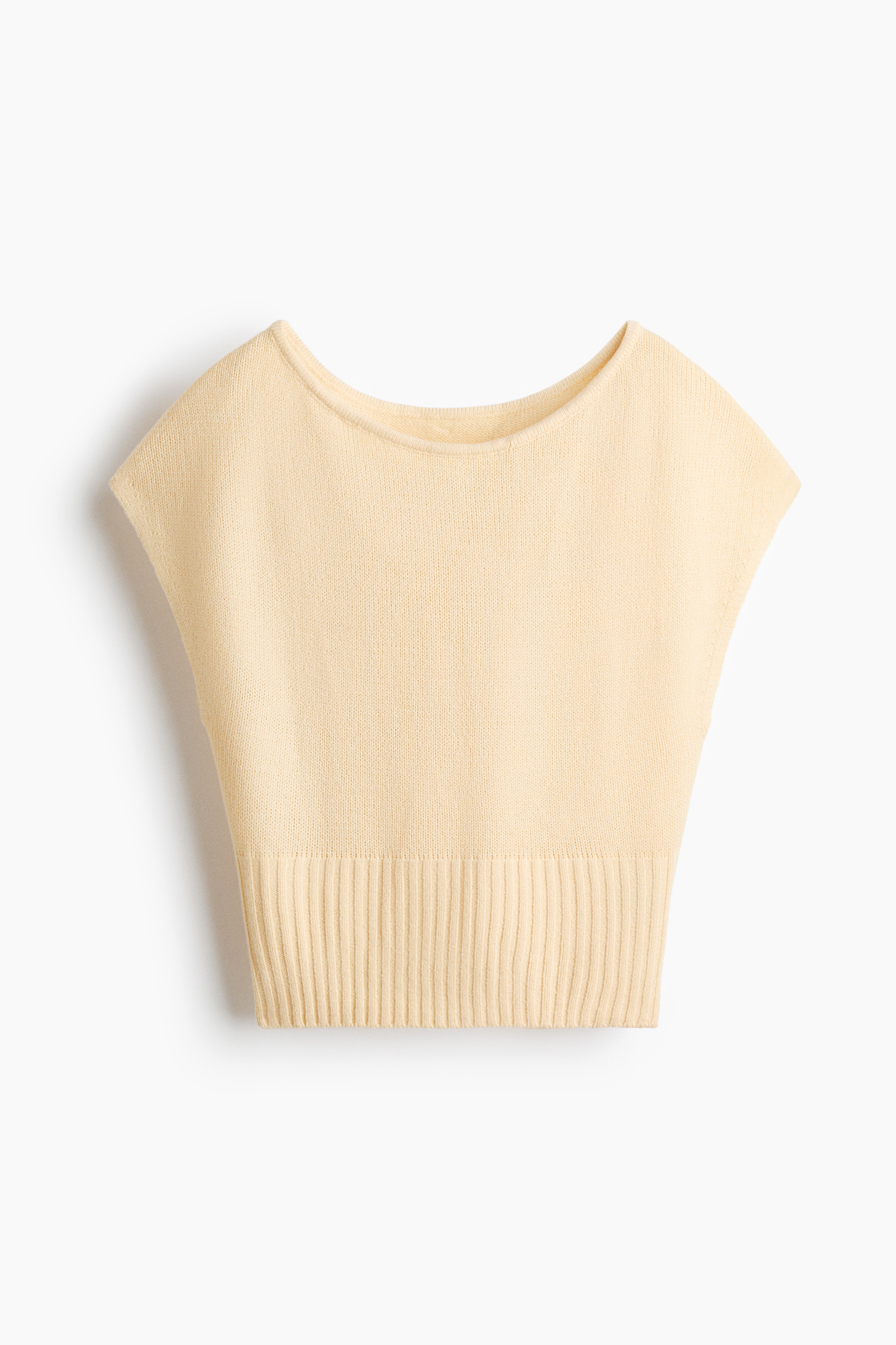 Knitted off-the-shoulder top - Pale yellow/Light pink/Cream/Dark beige