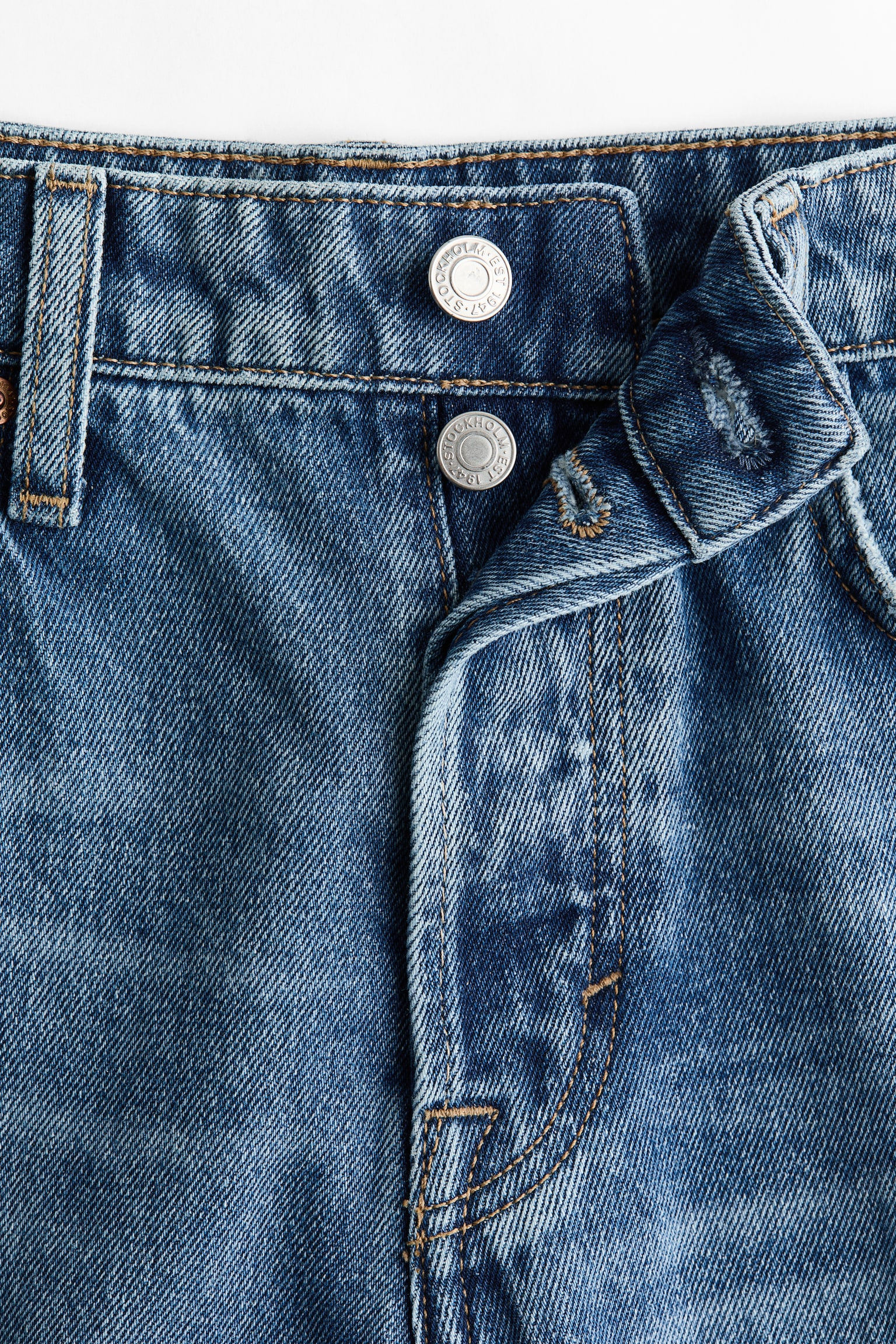 Женские джинсы H&M Straight High-Waist, цвет: Джинсовый синий — фото 7