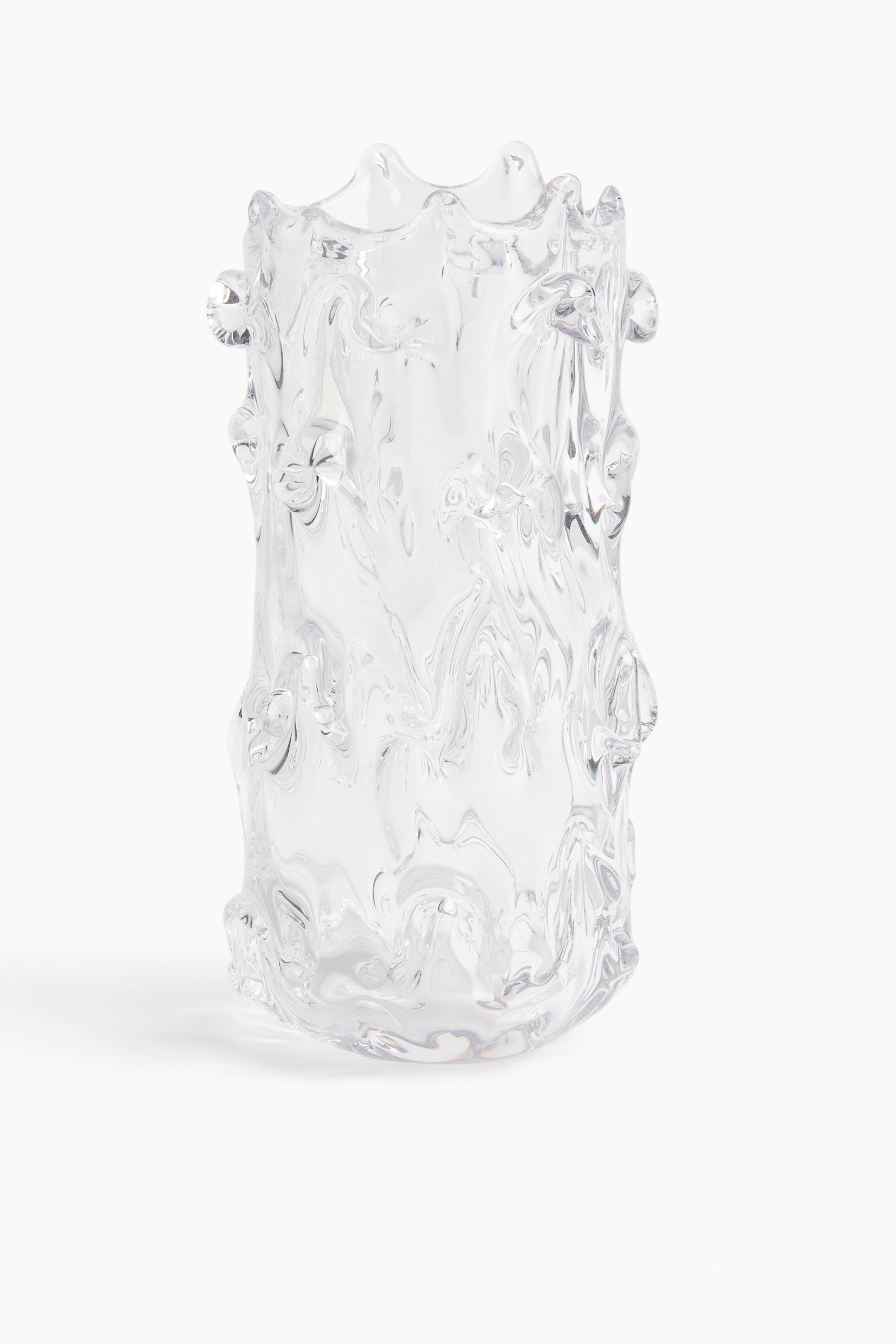 View larger image: Large Textured Glass Vase - Transparent - Home All | H&M US 1