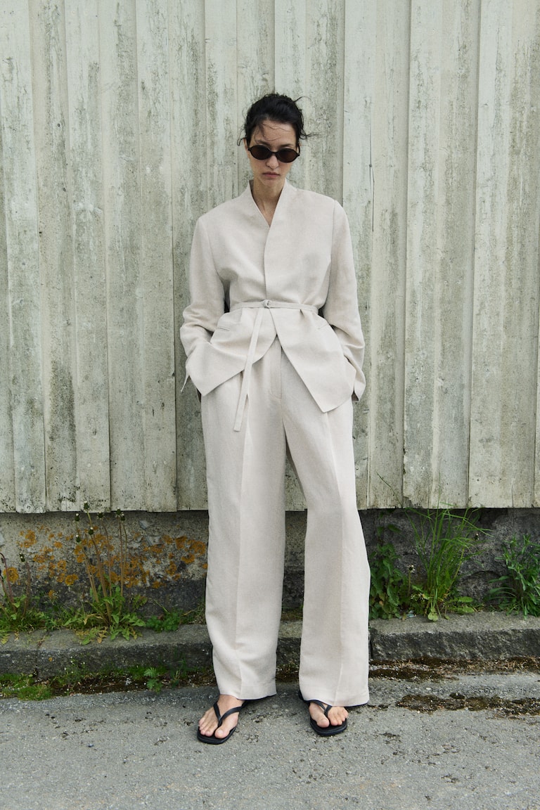 Elegantne pantalone od mešavine lana