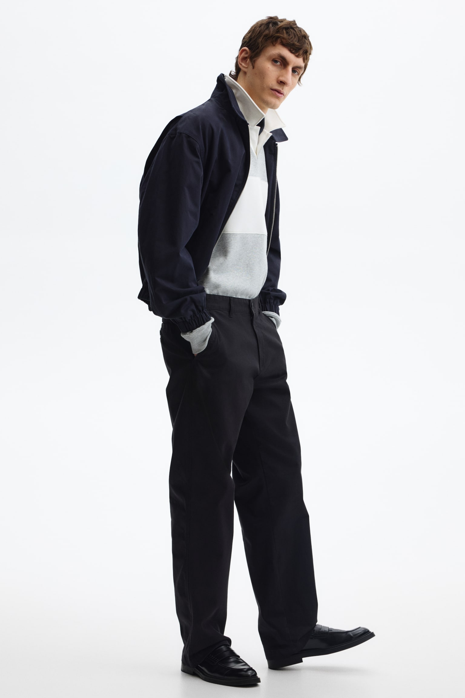 Loose Fit Rugby sweatshirt - Light grey marl/Colour block/Black/Colour block - 4