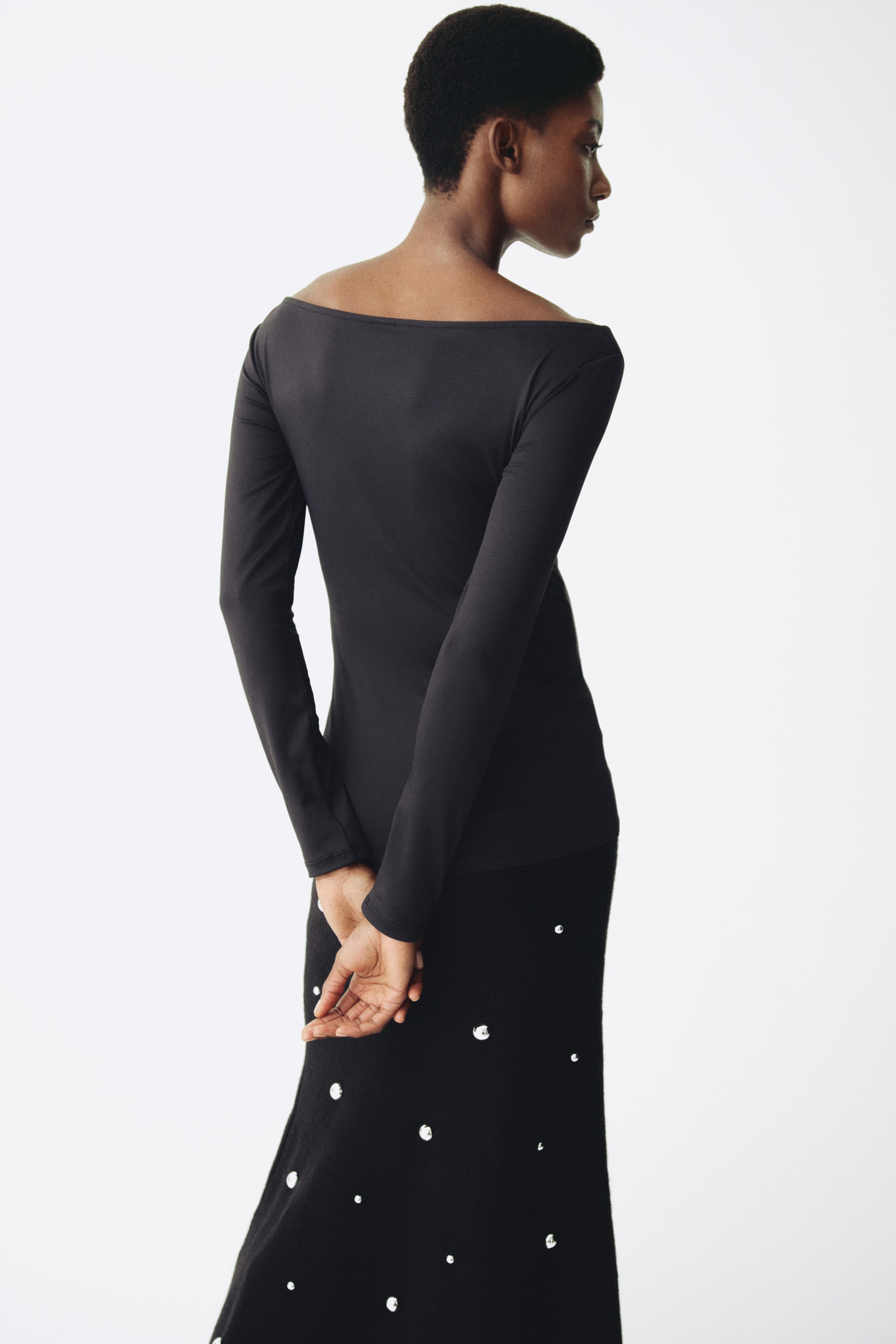 Prikaži veću sliku: MAMA Bluza sa čamac-izrezom - Crna - Ladies | H&M RS 4