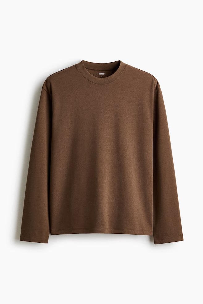 T-shirt a maniche lunghe Cooling Relaxed Fit - Marrone chiaro/Nero - 1