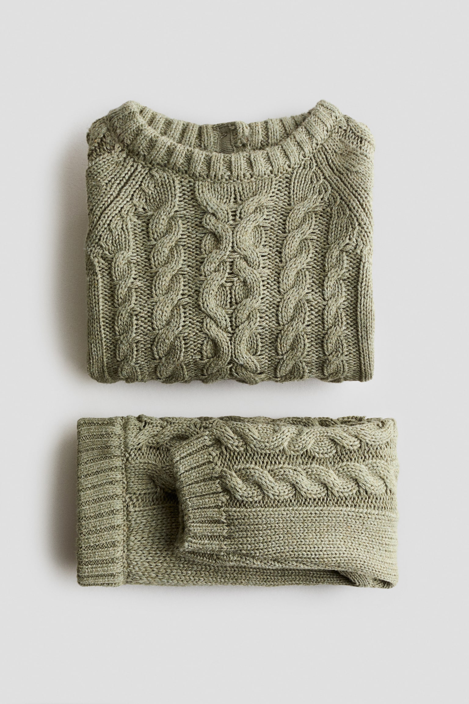 2-piece cotton-knit set - Khaki green - 2