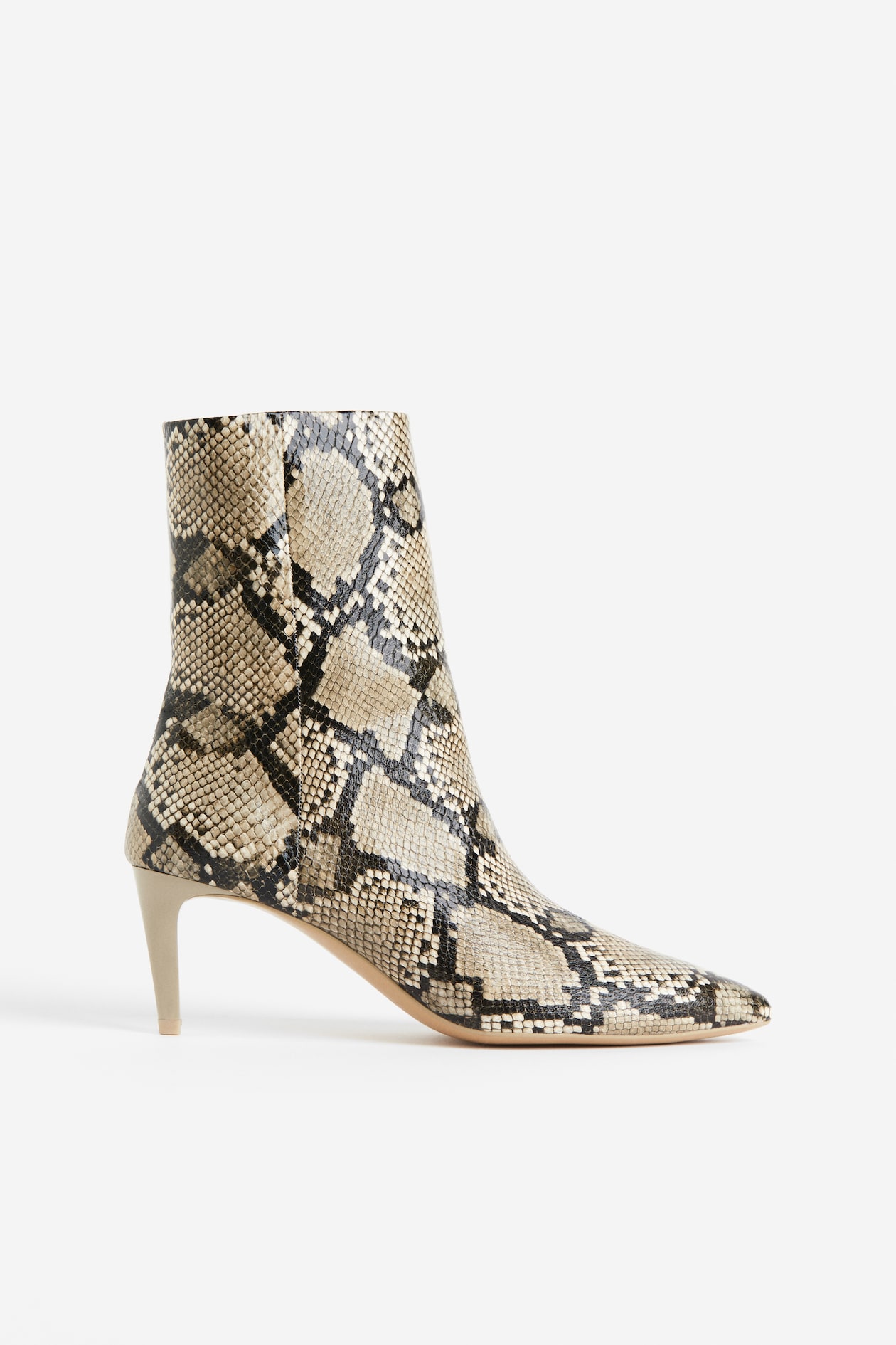 Beige Snake Low Heel Snake Print Boots River Island Snakeskin