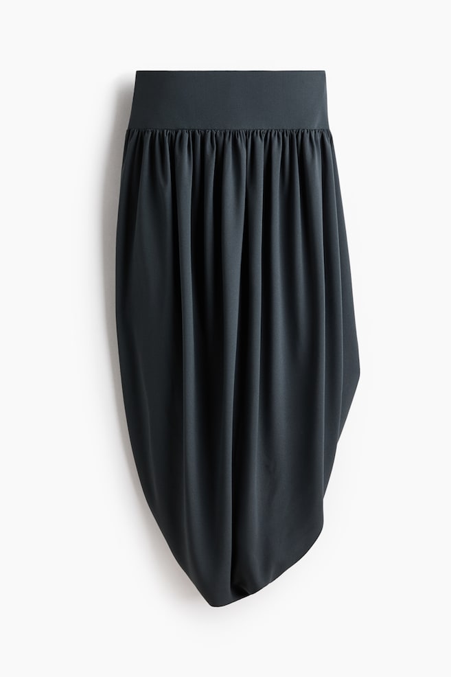 Tulipanformet nederdel med ballonkant forneden - Mørkegrå/Mørk beige - 1