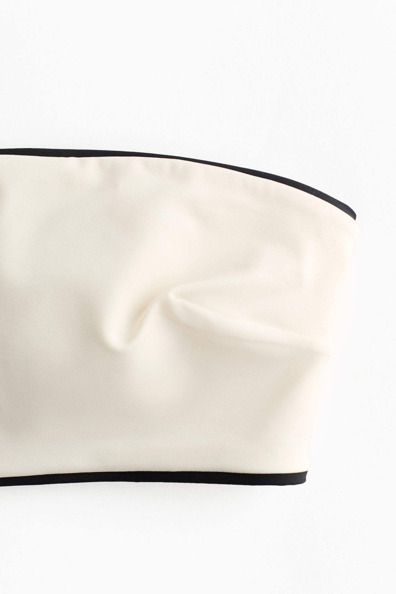 חזיית ביקיני סטרפלס מרופדת - קרם/שחור/ורוד בהיר/דוגמה - 5