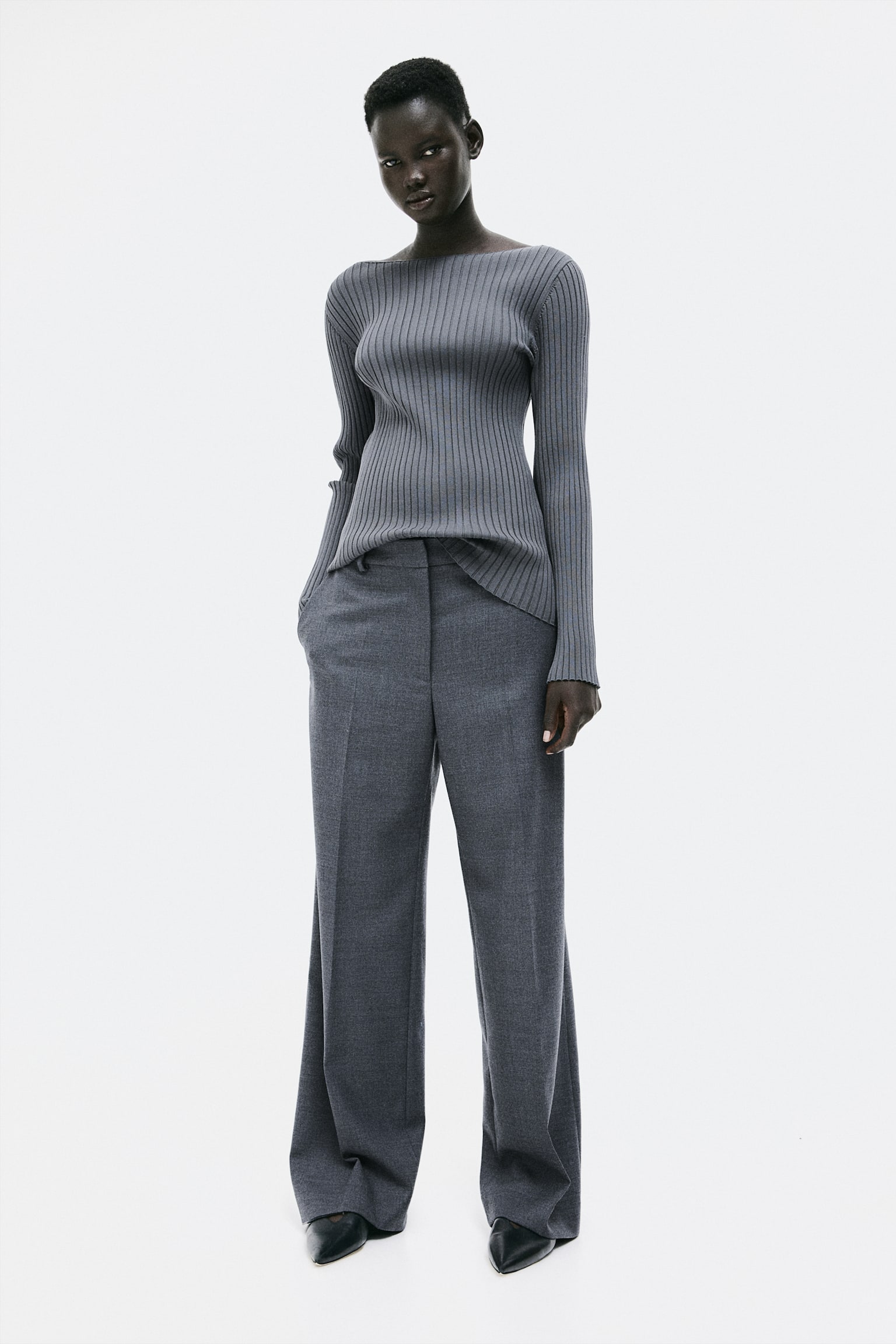 Tailored trousers - Dark grey/Black/Greige - 5