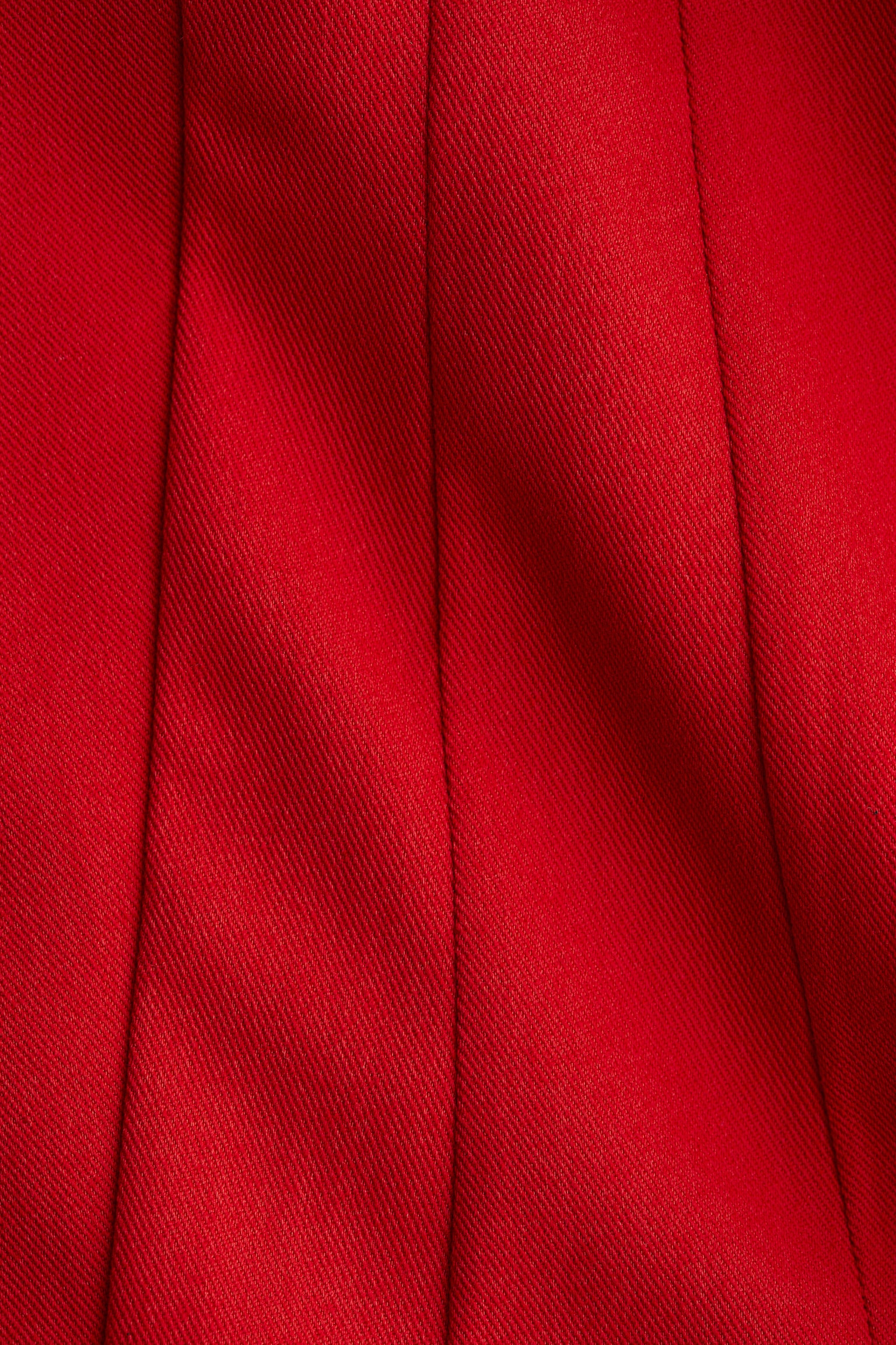 V-neck waisted dress - Red/Black - 2