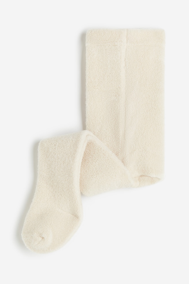 Wool-blend tights - Cream/Brown - 1
