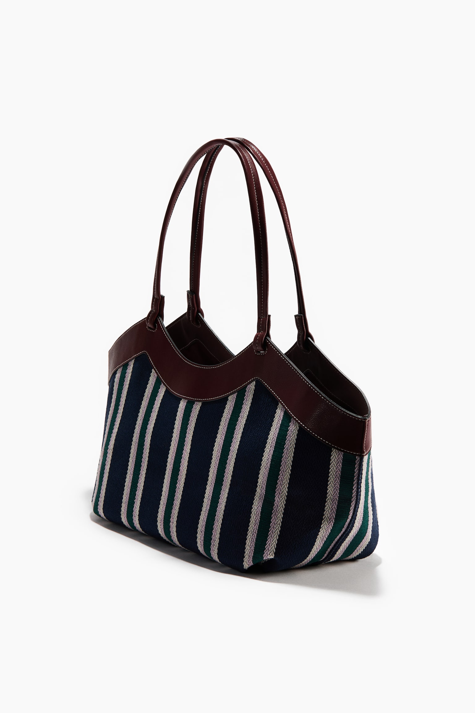 Herringbone shopper - Navy blue/Striped - 3