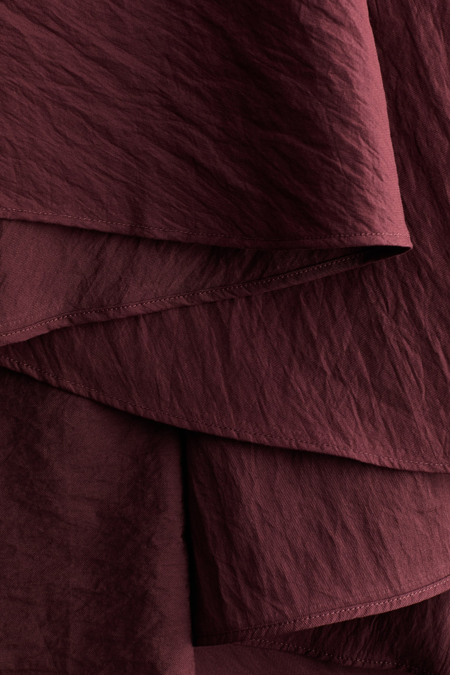 Asymmetric tiered skirt-Burgundy - 3