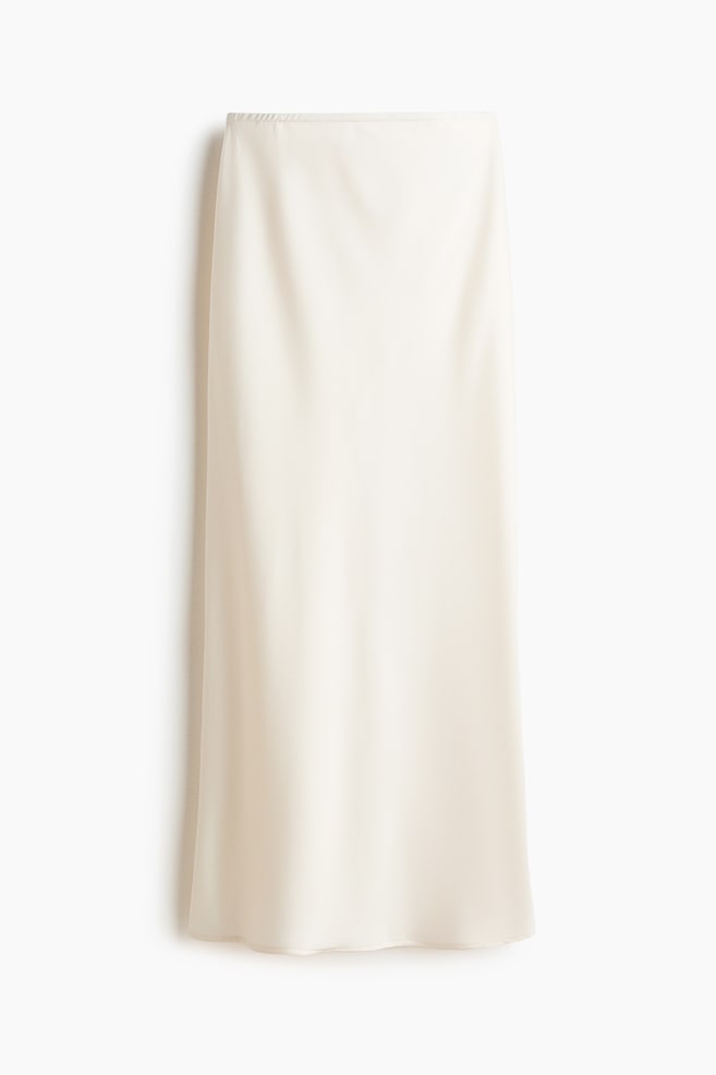 Falda maxi de satín - Crema - 1