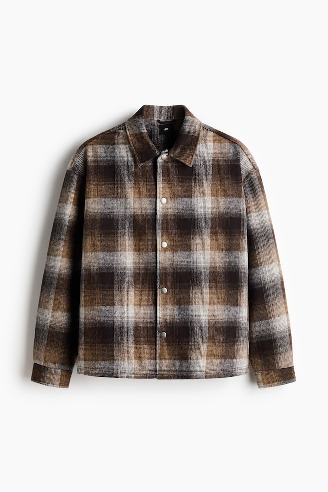 Relaxed Fit Overshirt - Brown/Check/Dark blue/Check - 1