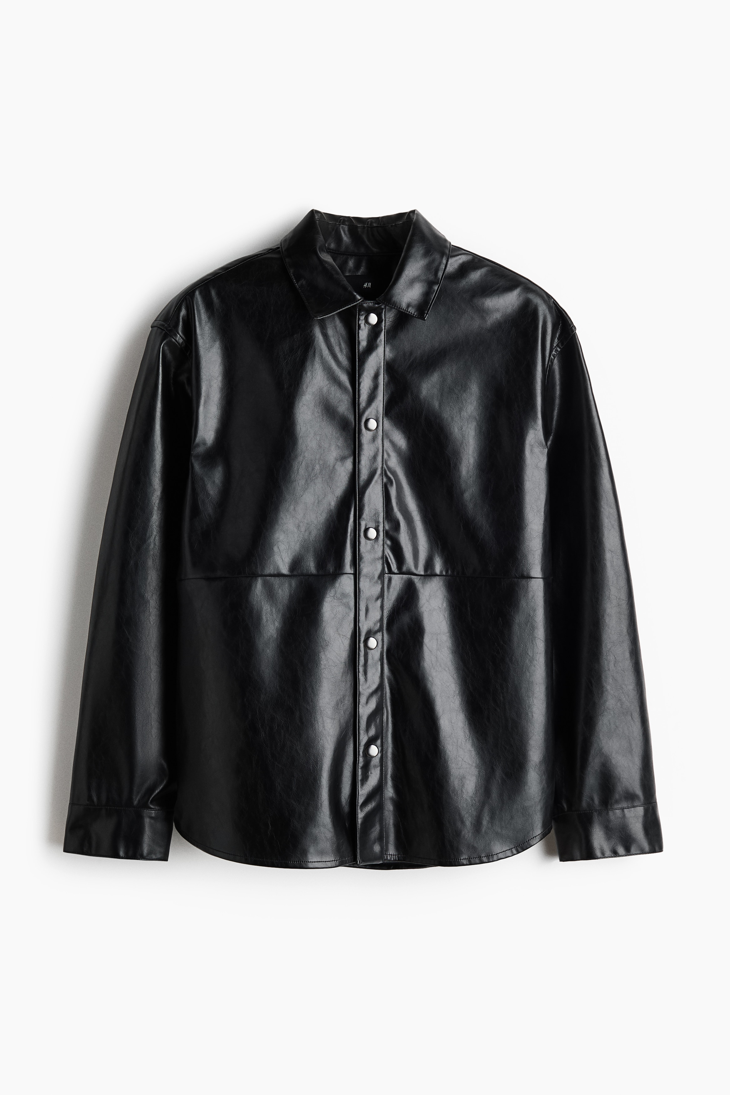 Coated overshirt - Black/Dark purple