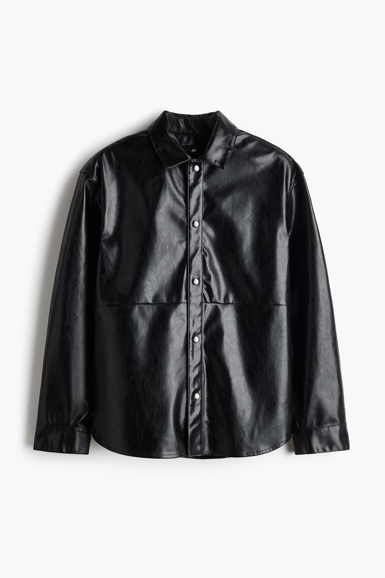 Coated overshirt - Black/Dark purple - 1