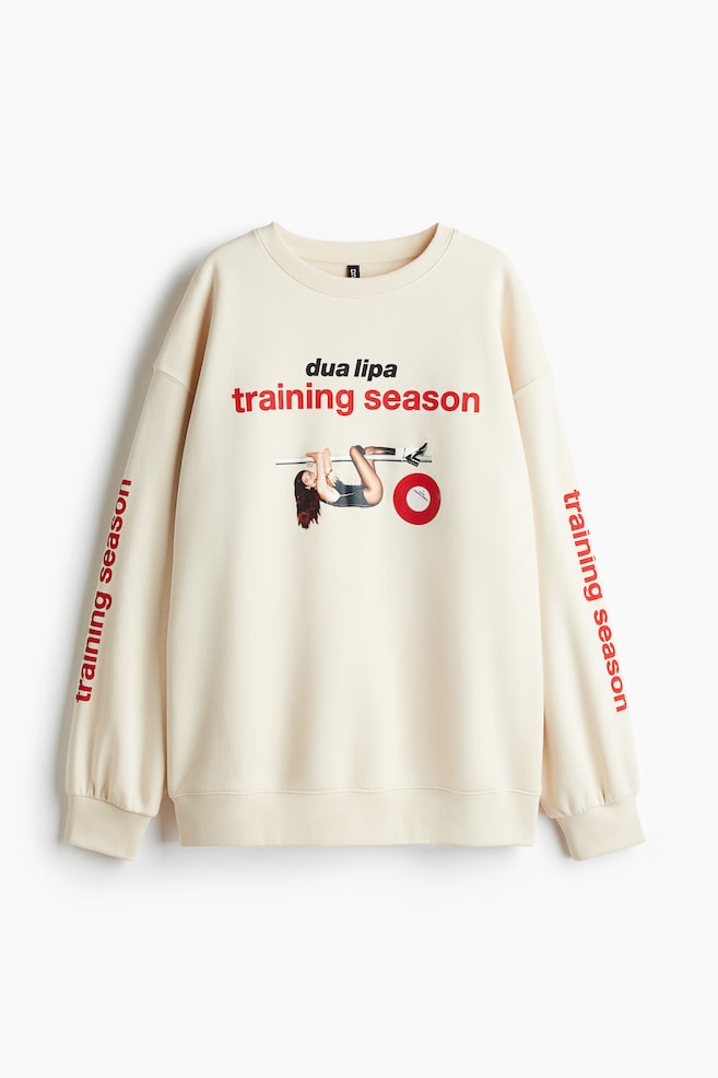 Oversized printed sweatshirt - Light beige/Dua Lipa/Anthracite grey/General Motors - 1