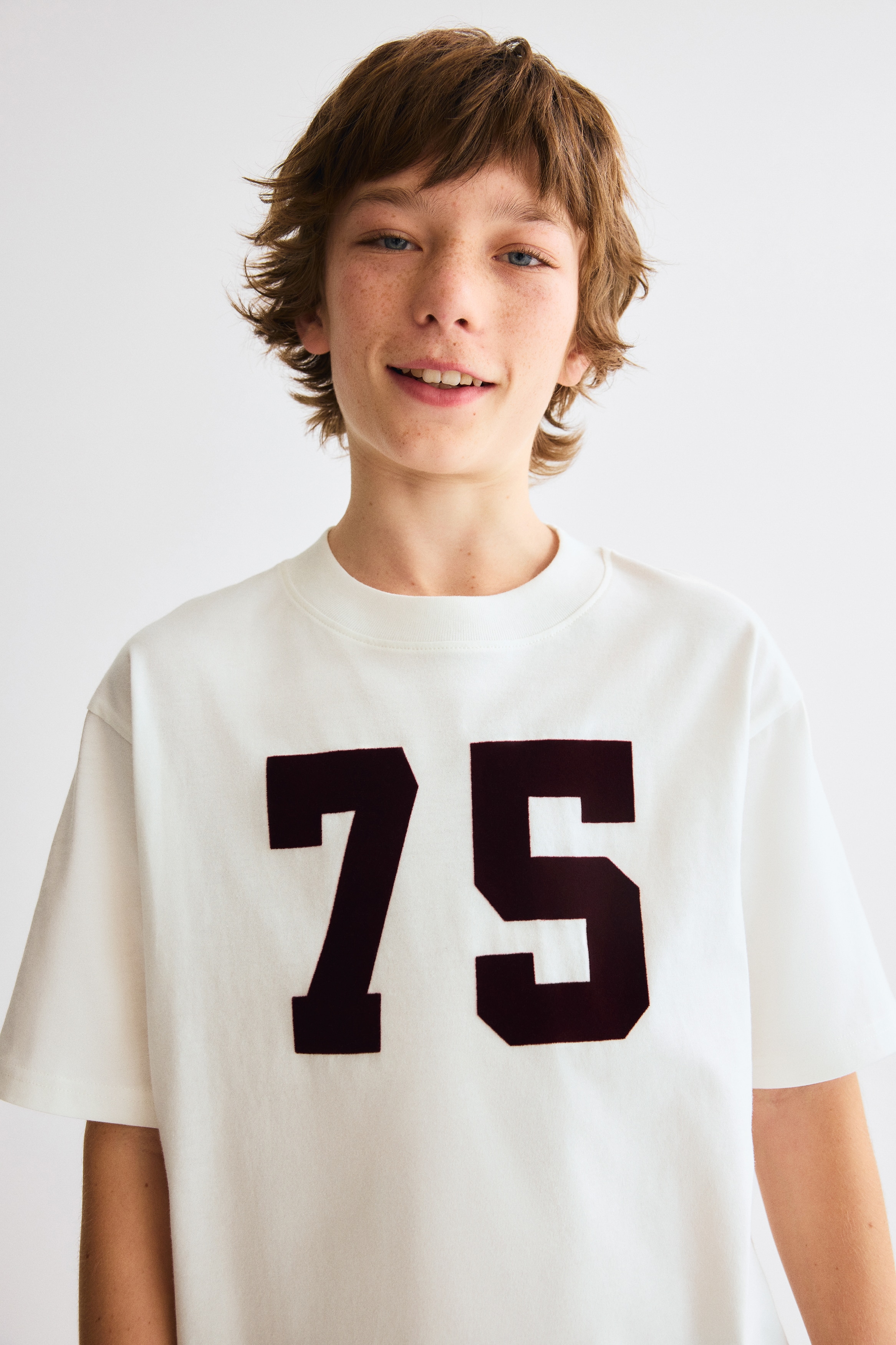 Tricou cu imprimeu - Alb/75