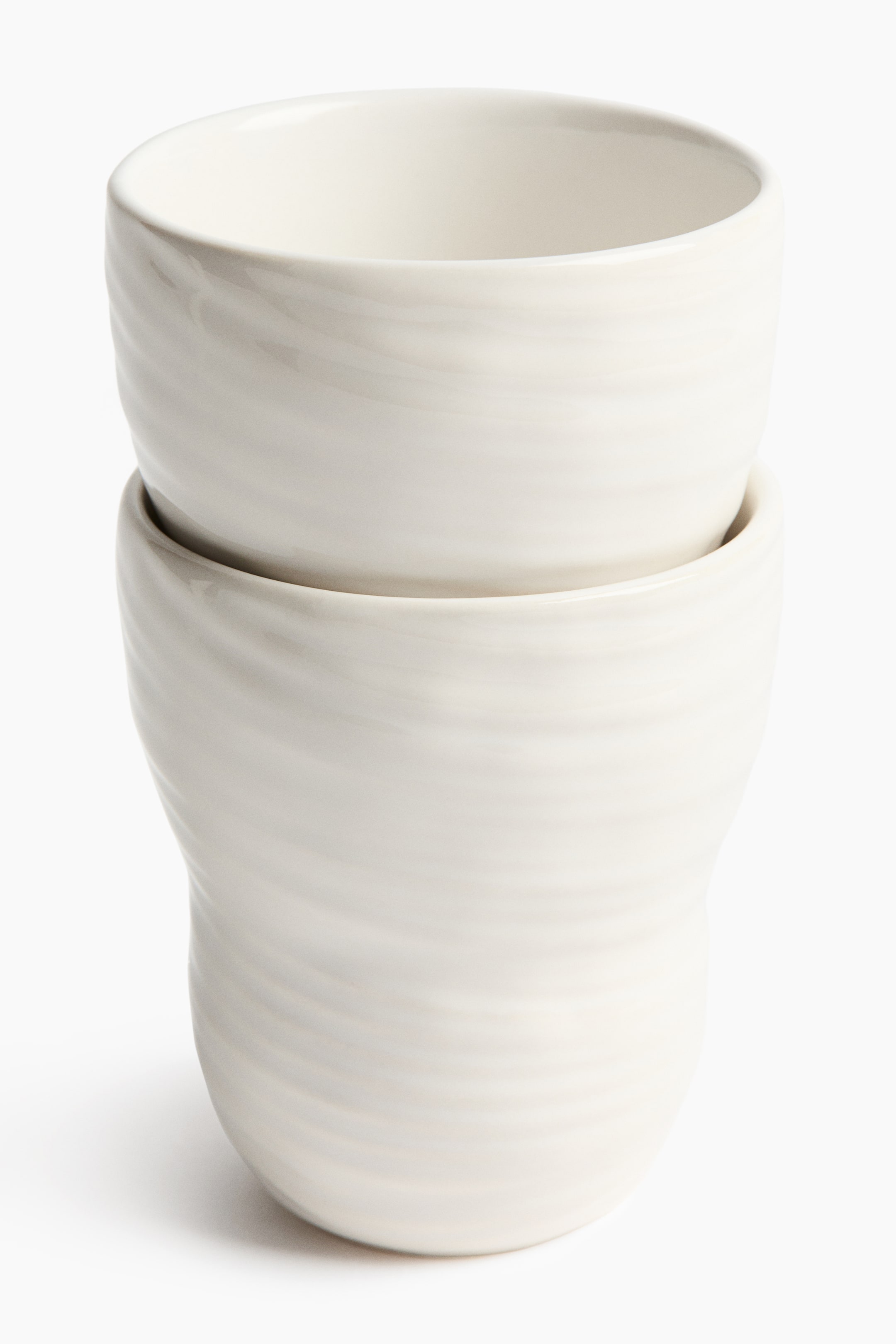 2-Pack Textured Stoneware Mugs