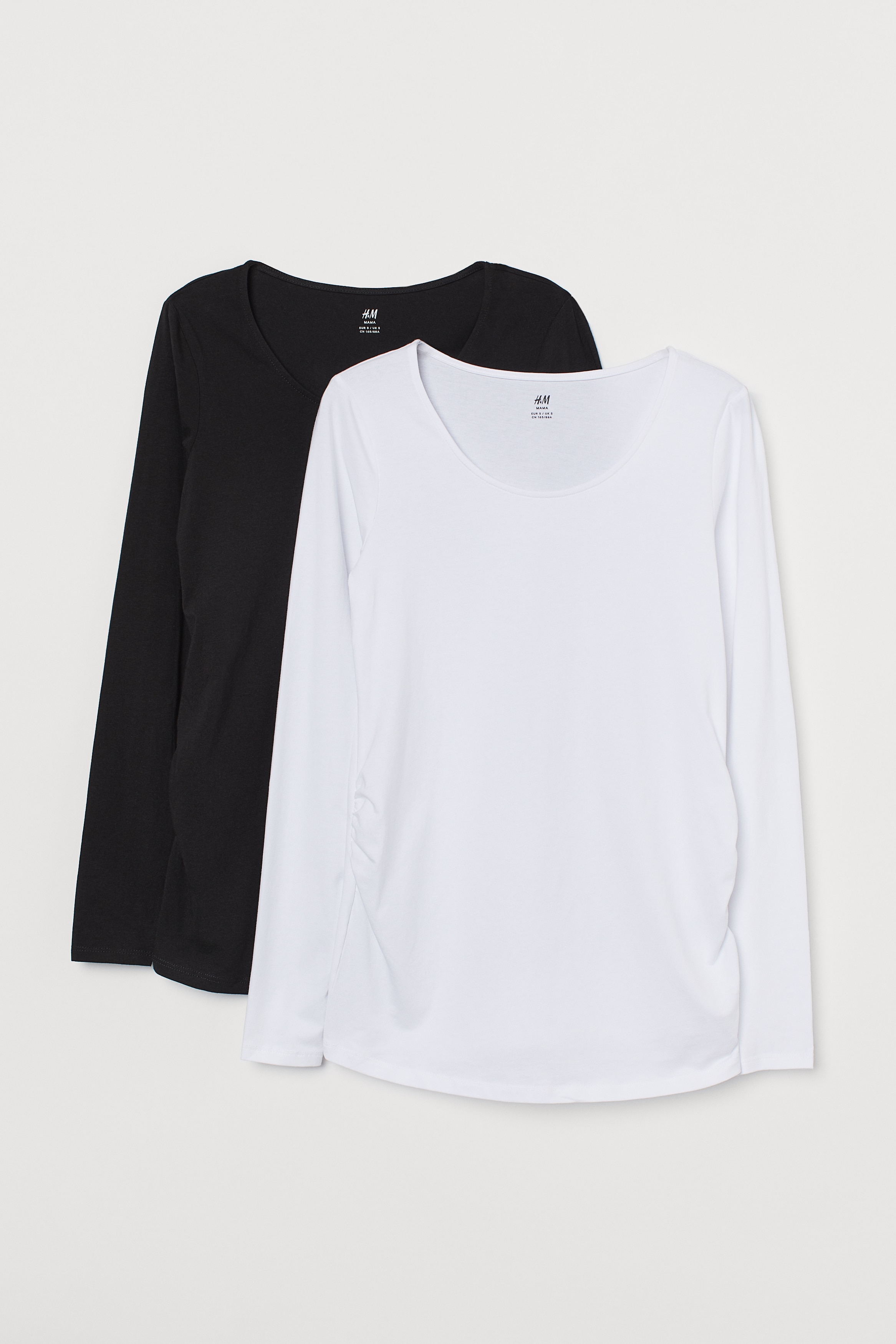 MAMA 2-pack Jersey Tops - Black/white - Ladies | H\u0026M US