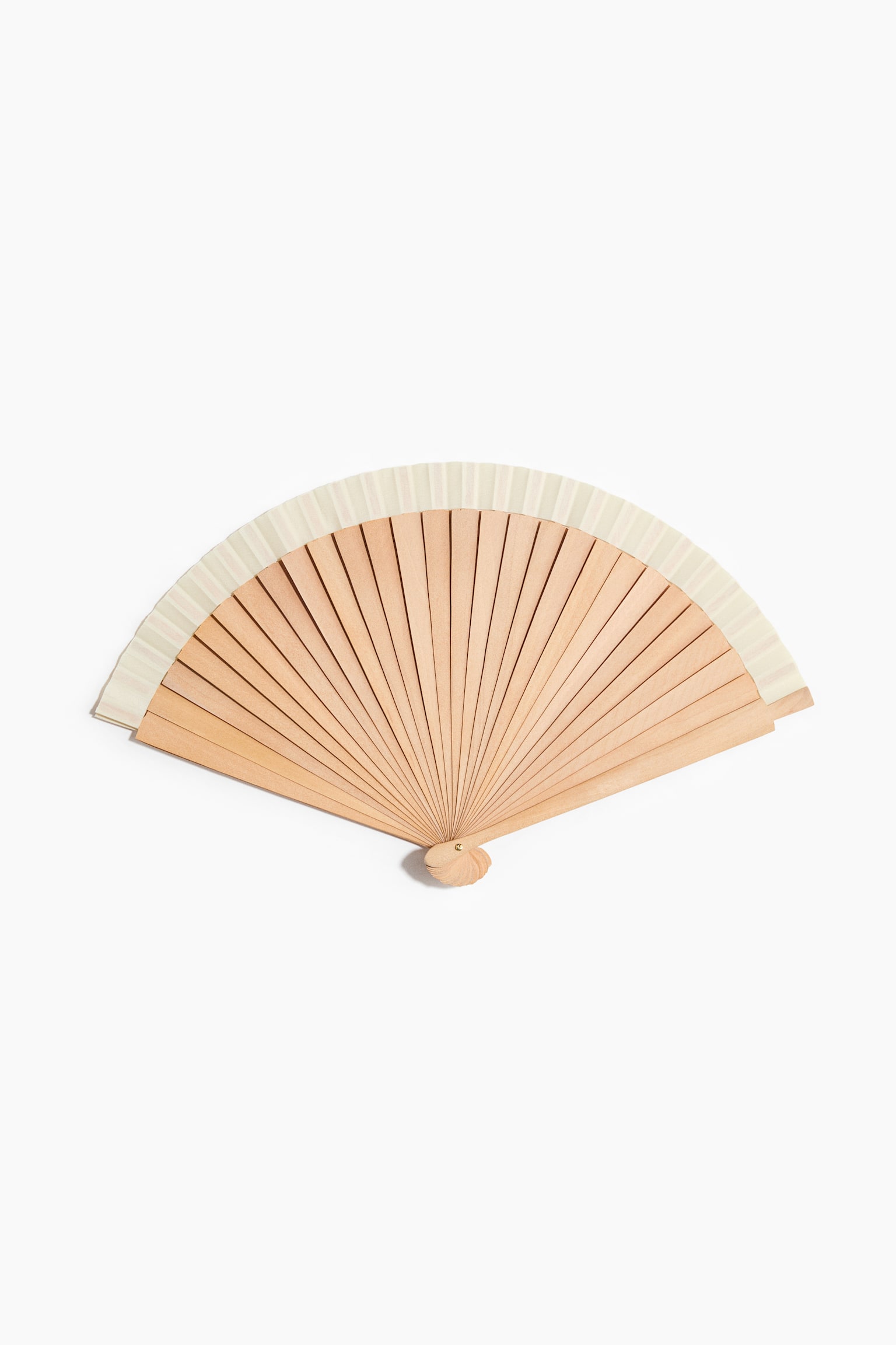 Folding fan - Beige/White/Brown