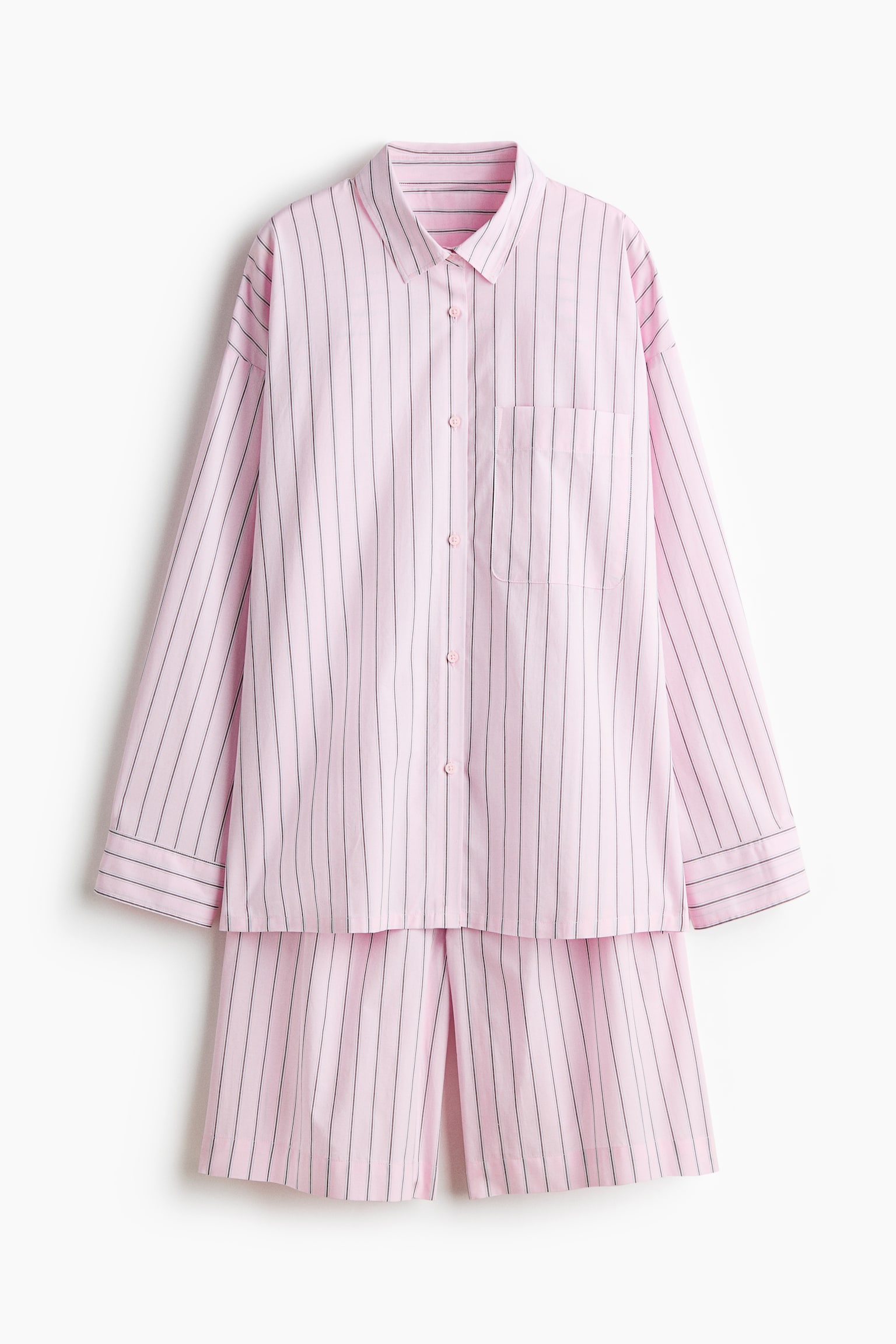 Пижама, хлопок — H&M, цвет: Розовый / Полосатый — фото 1