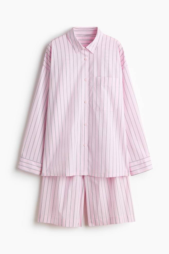Cotton pyjamas - Light pink/Striped - 1