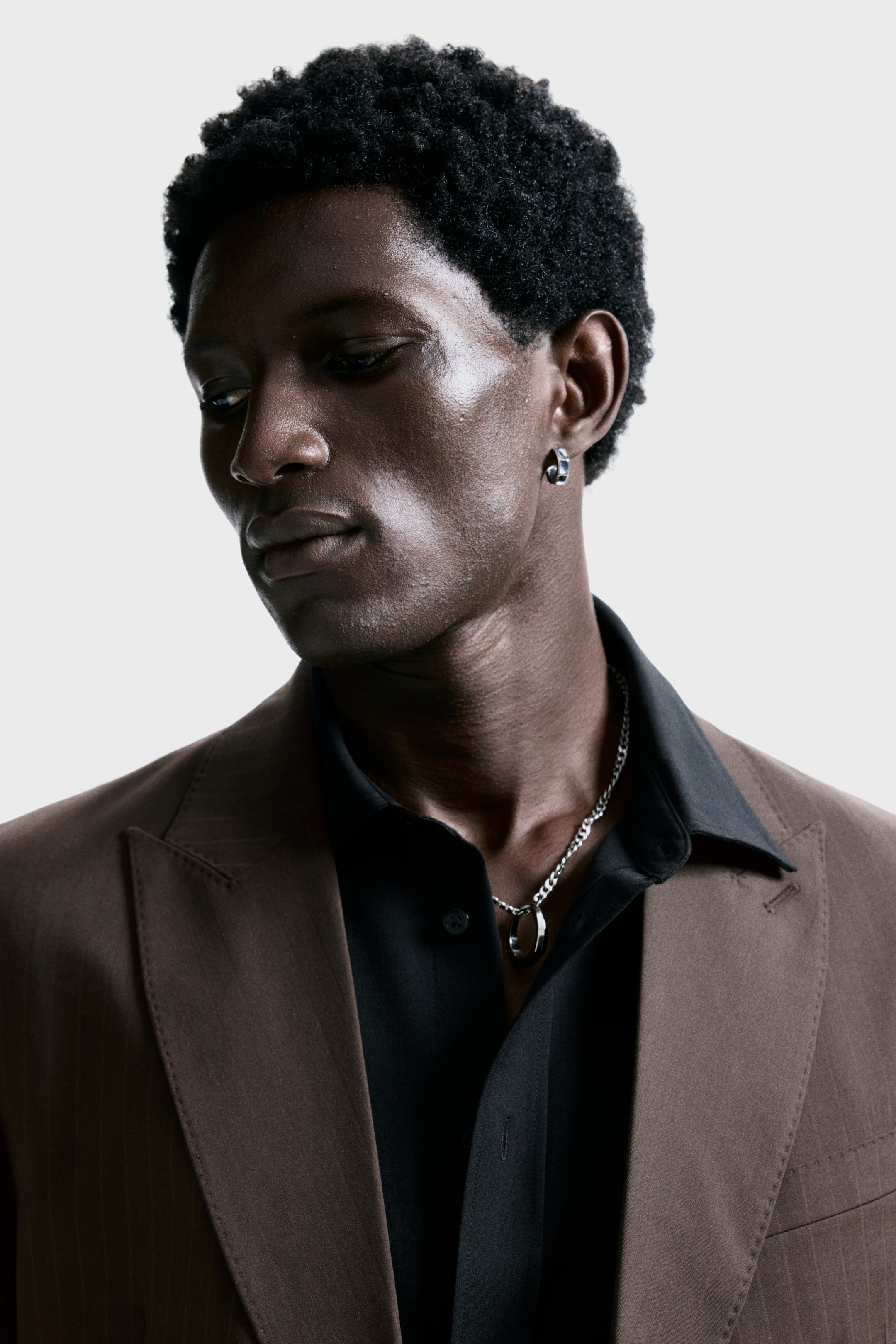 Ver imagen más grande: Regular Fit Double-breasted jacket - Marrón/Raya diplomática - HOMBRE | H&M ES 4