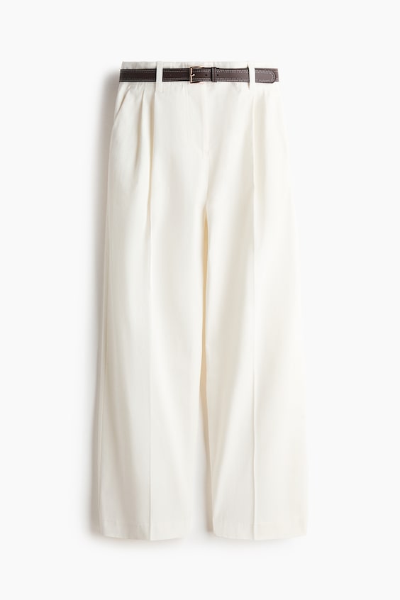 Женские брюки H&M Belted Cotton Chinos
