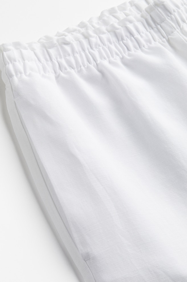Cropped linen-blend trousers - White/Black/Light beige/Fuchsia - 3