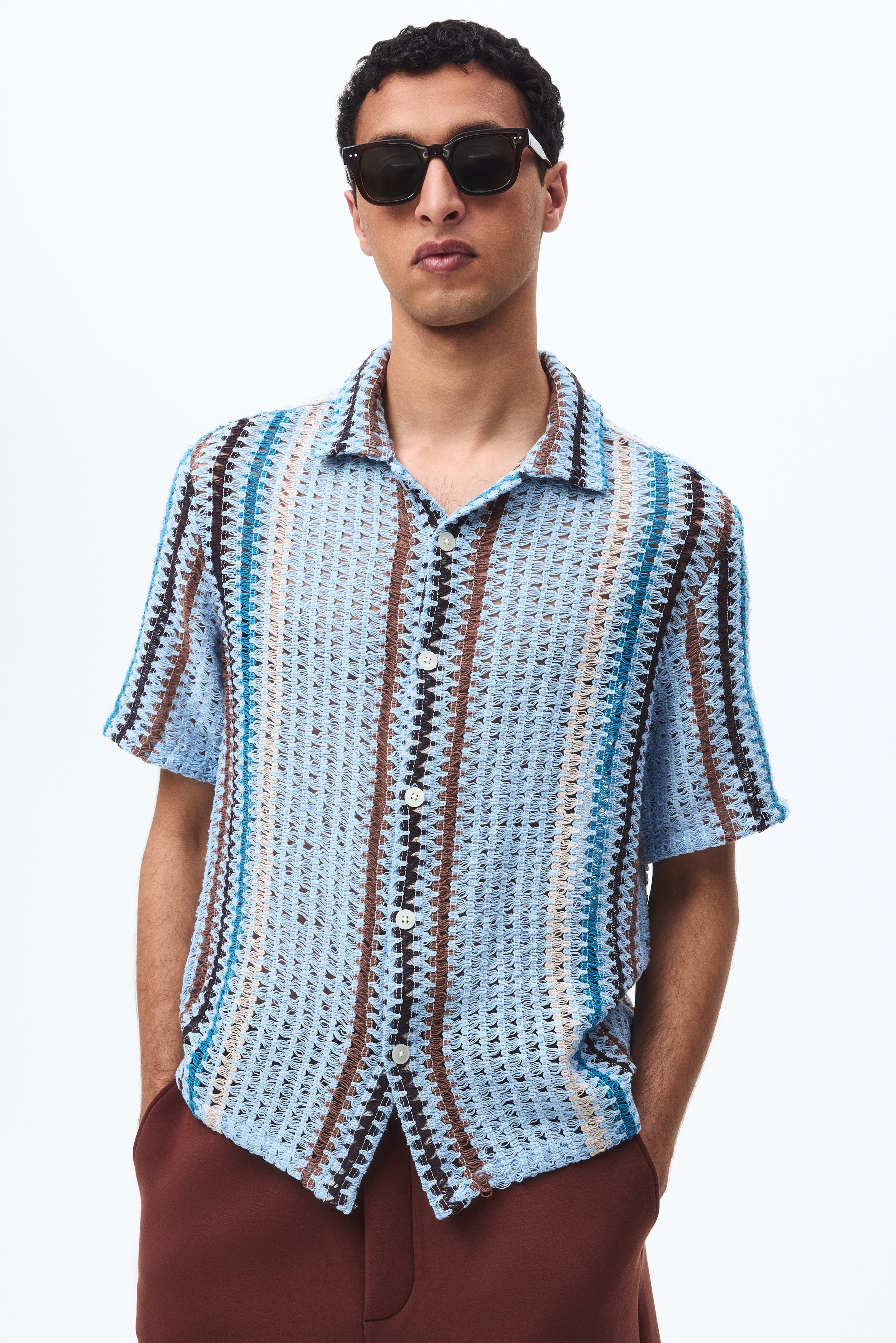 Regular-Fit Textured-Knit Resort Shirt from H&M - $41.99
