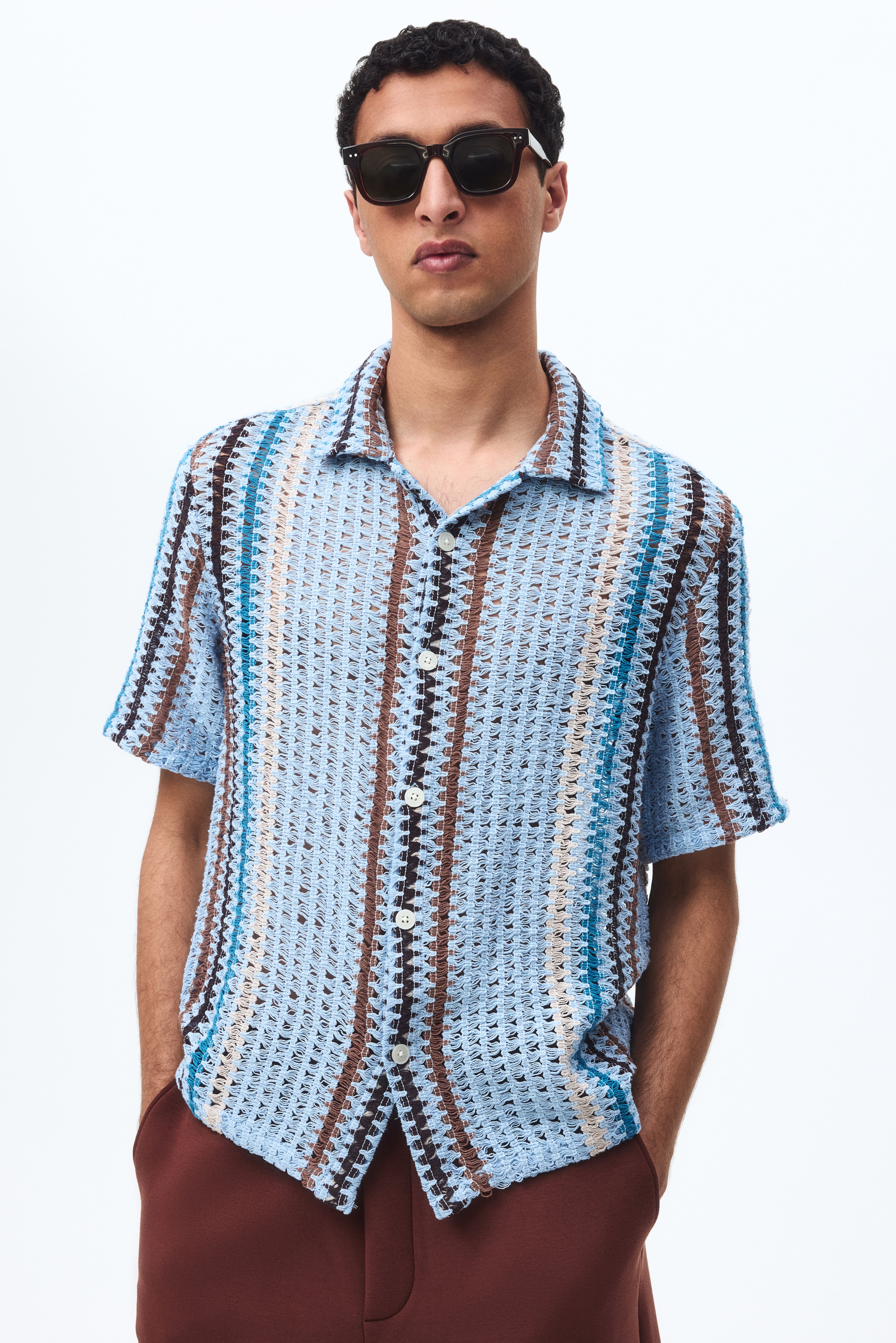 Chemise classique en tricot texturé