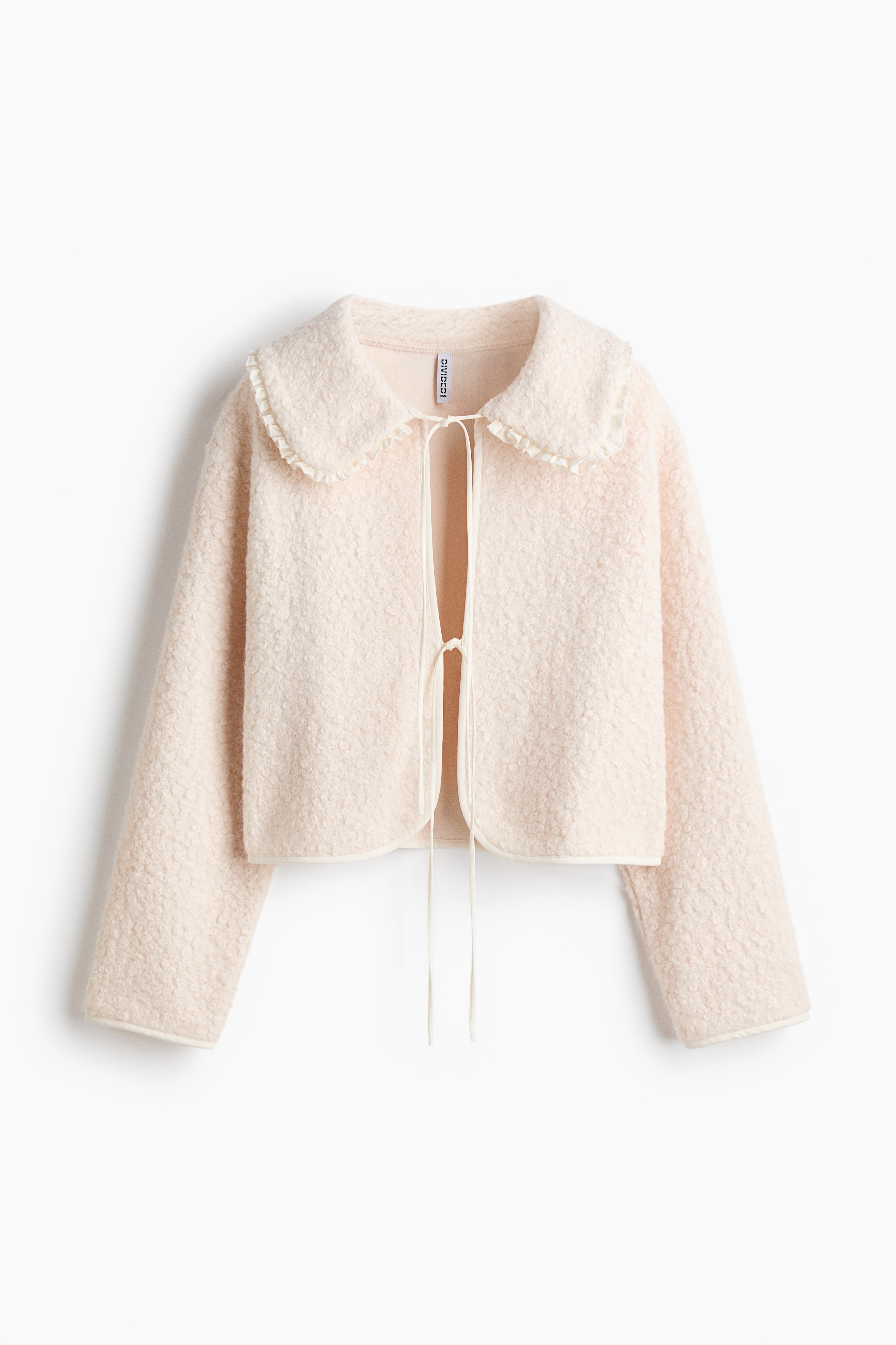 Collared bouclé cardigan - Cream