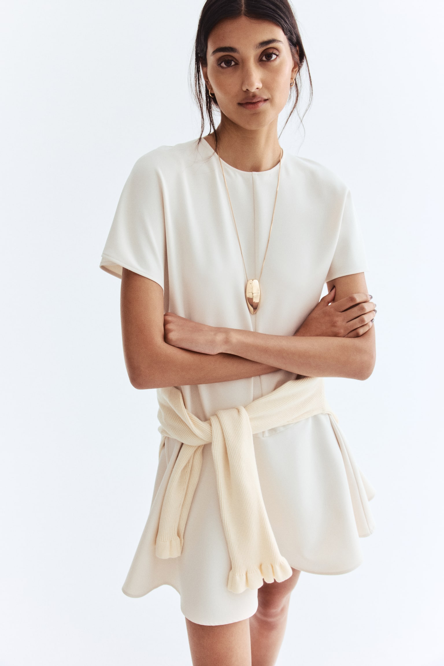 Váy tay cánh bướm - Màu kem/Màu đỏ/Màu đỏ rượu - 4