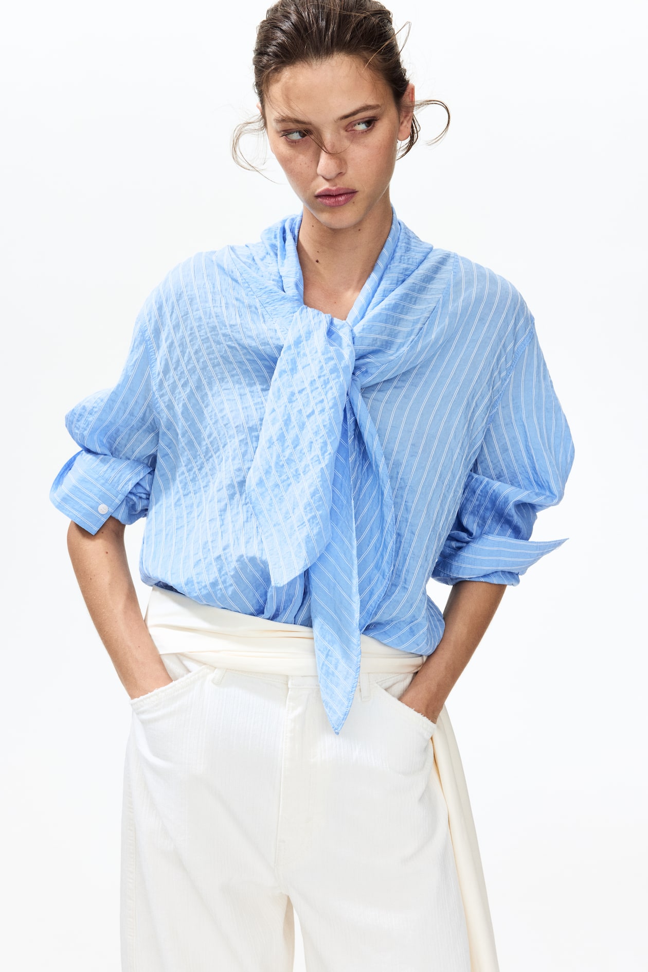 Scarf-Collar Shirt - image 3