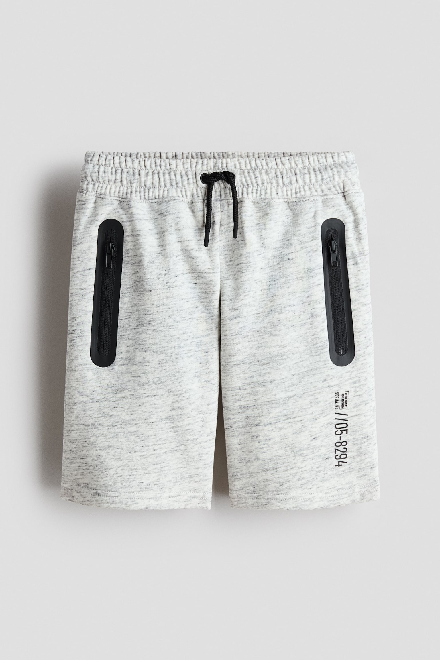 Knee-length sweatshorts - Light grey marl/Black