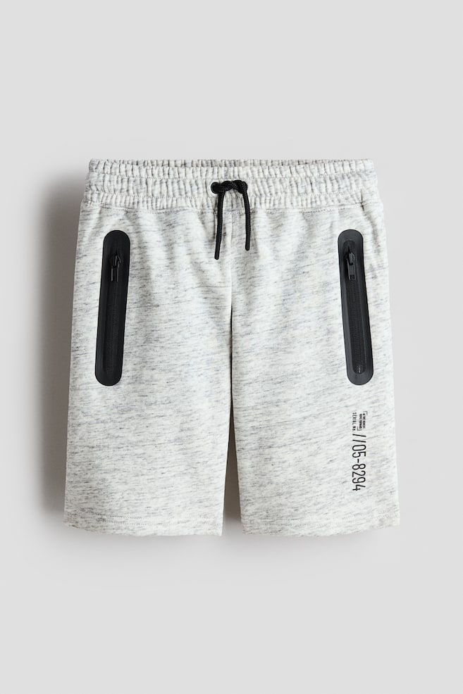 Knee-Length Sweatshorts - Light gray melange - 1
