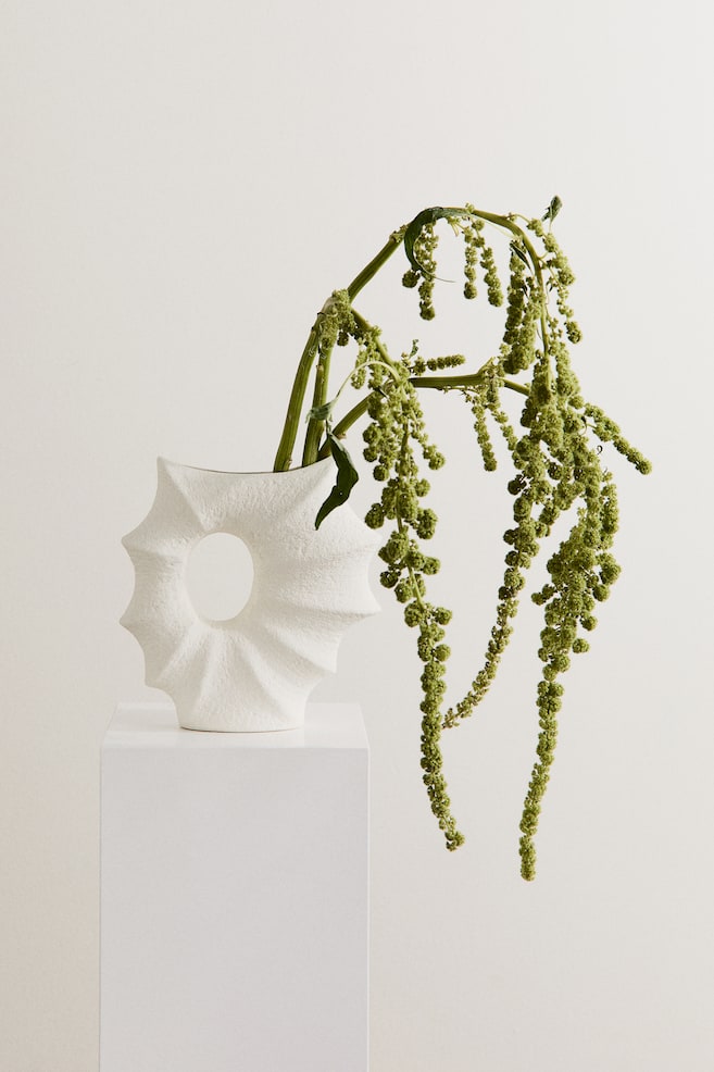 Vase aus Steingut - Weiß - 6