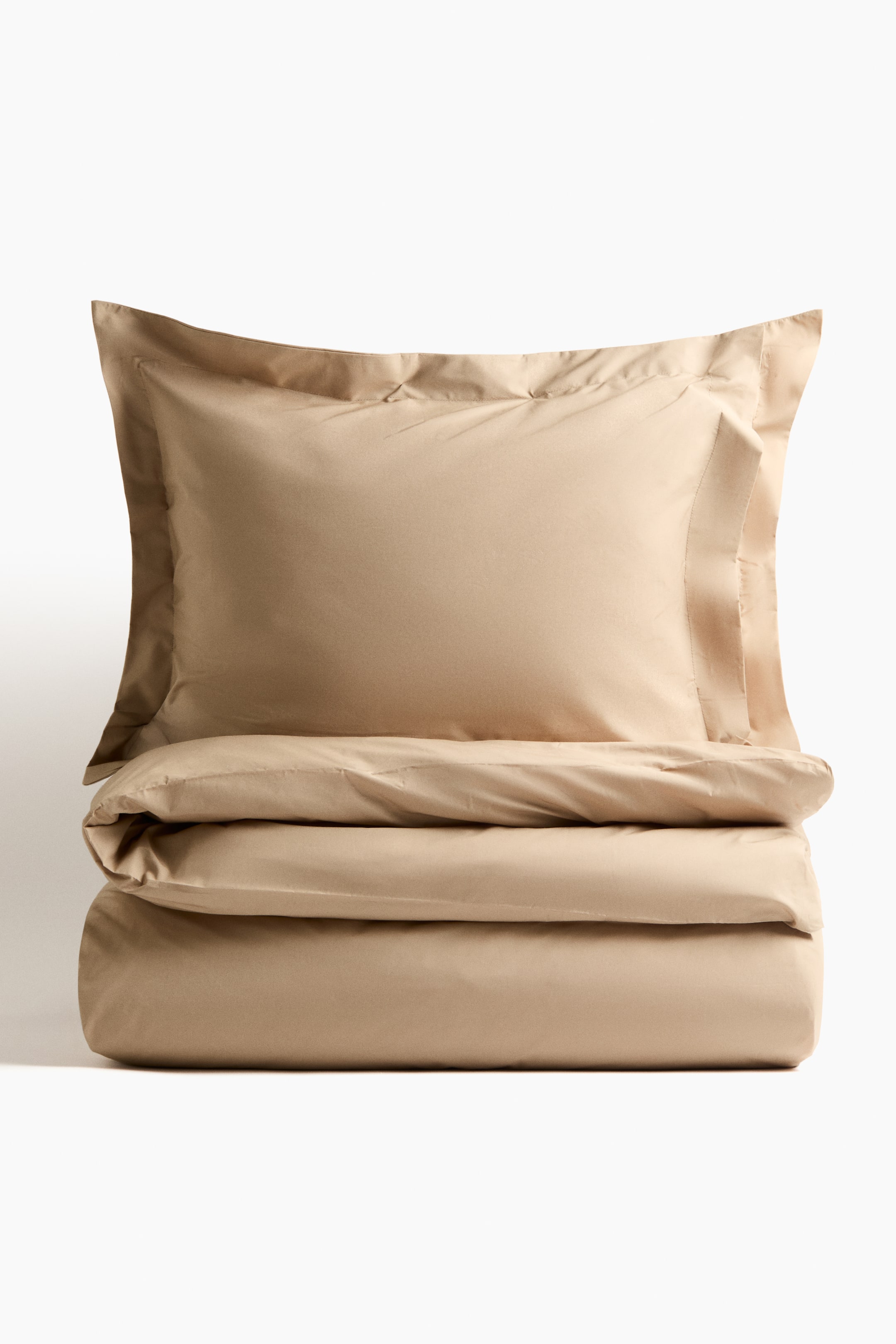 View larger image: Double/king cotton percale duvet cover set - Beige - Home All | H&M GB 1