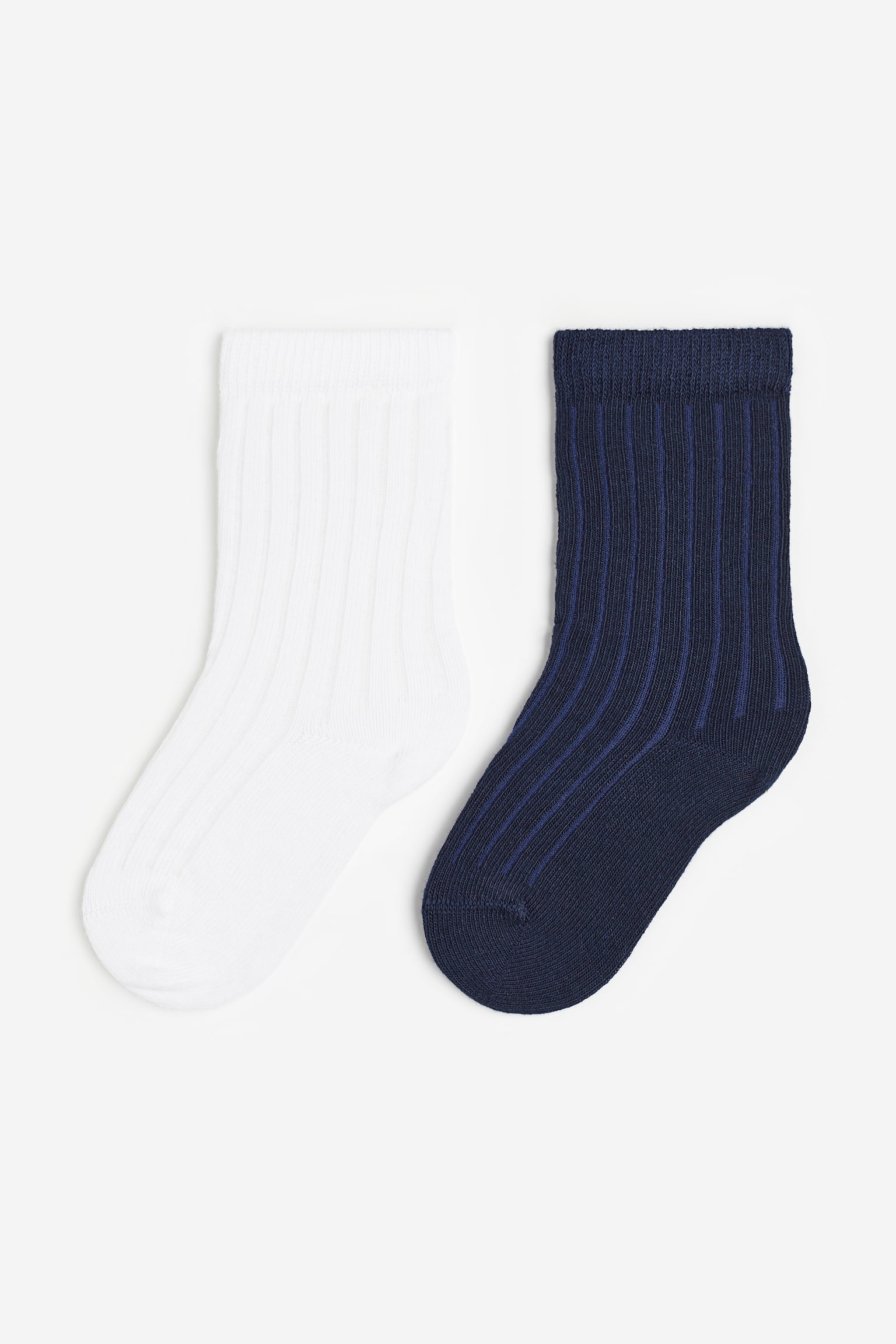 2-pack Knee Socks - Dark blue/White - 1