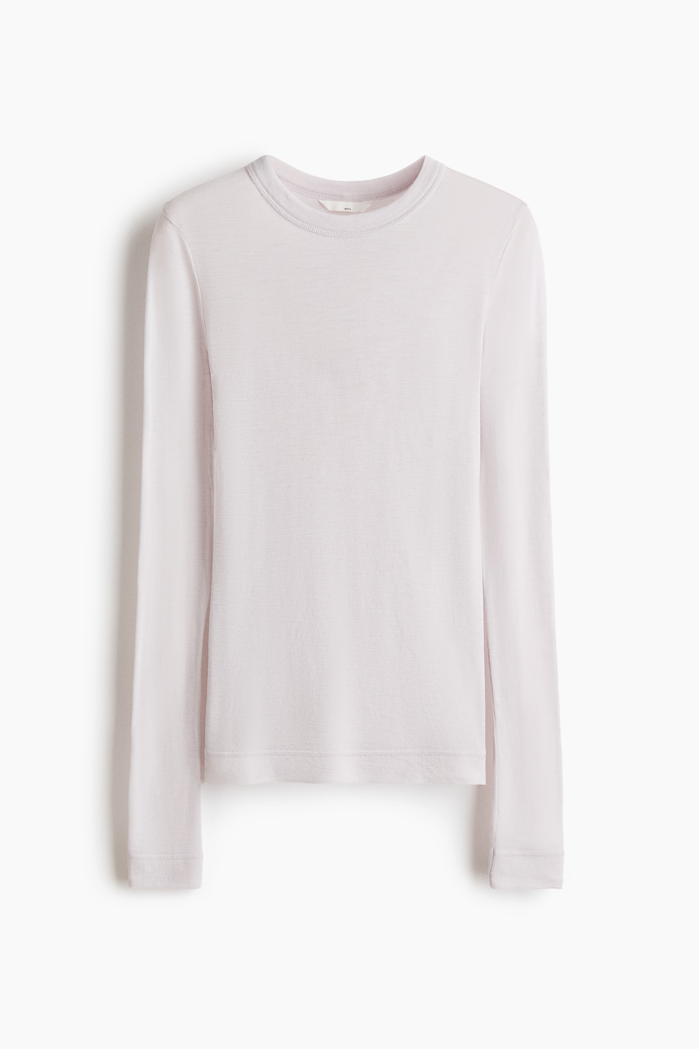 Fijngebreide wollen top - Bleekgreige/Marineblauw/Beige