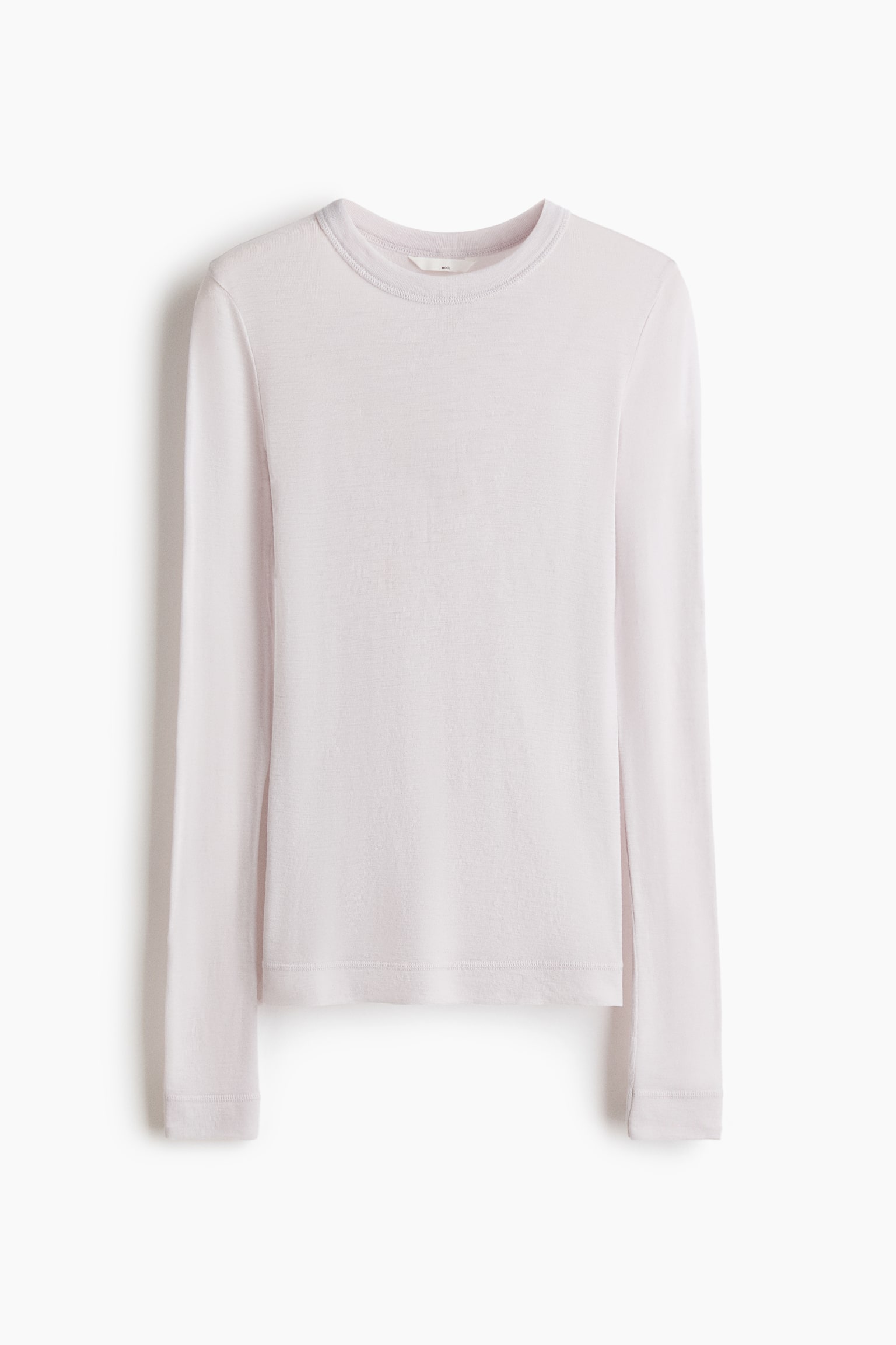 Женский топ H&M Fine-Knit Wool Top, цвет: Бледный серо-коричневый — фото 1
